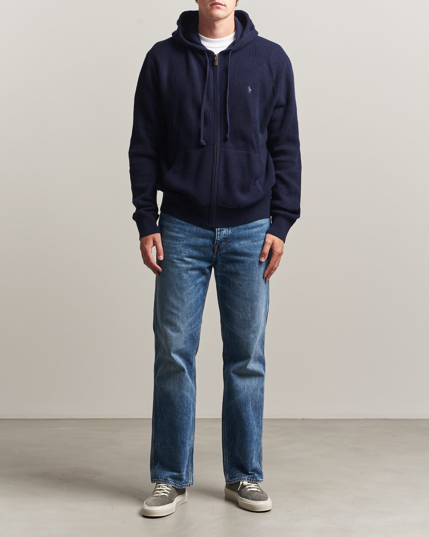 Uomini | Maglieria | Polo Ralph Lauren | Cotton/Wool Full-Zip Hoodie Hunter Navy