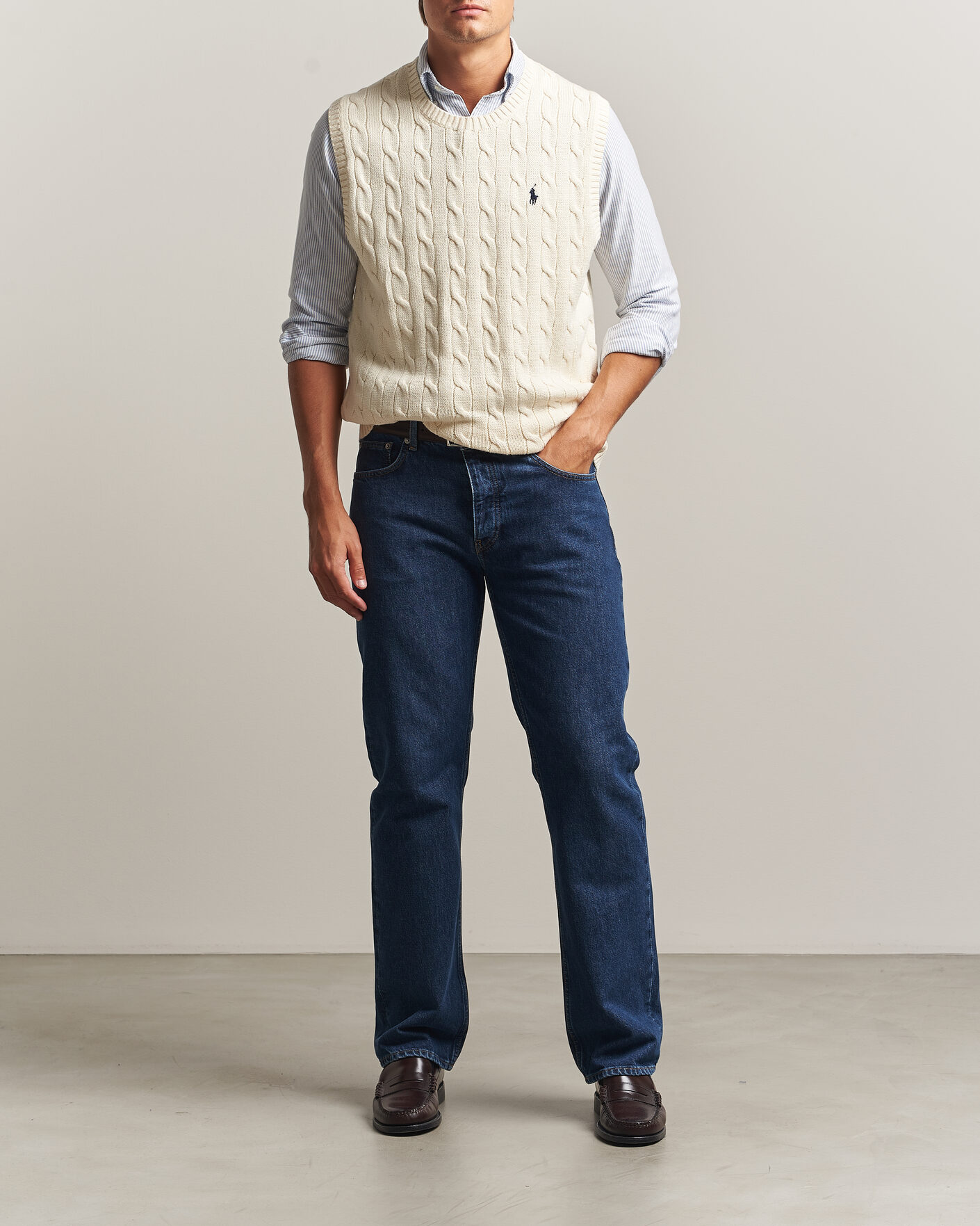 Uomini | Maglieria | Polo Ralph Lauren | Cotton Cable Vest Andover Cream