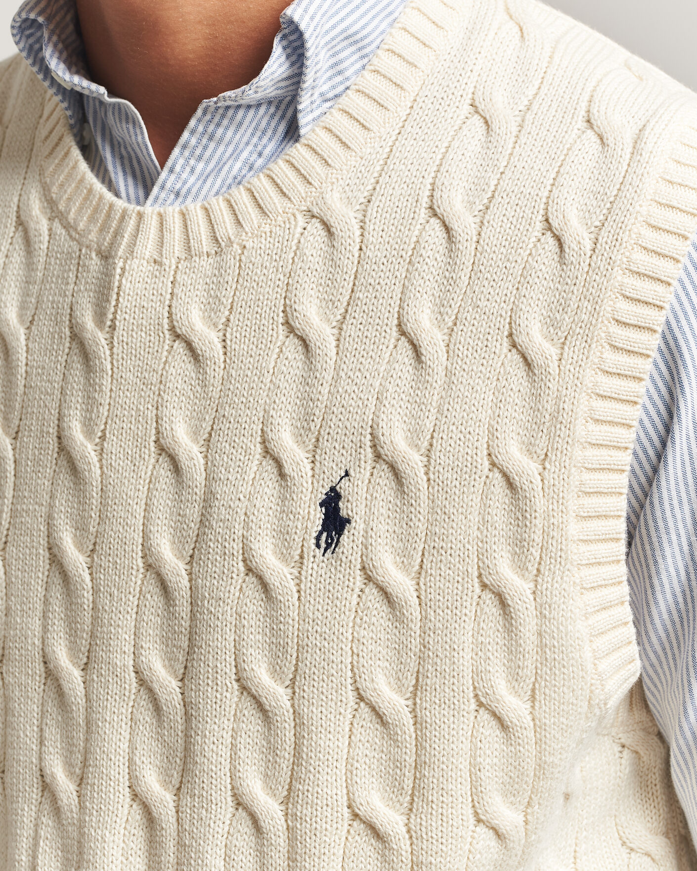 Uomini | Maglieria | Polo Ralph Lauren | Cotton Cable Vest Andover Cream