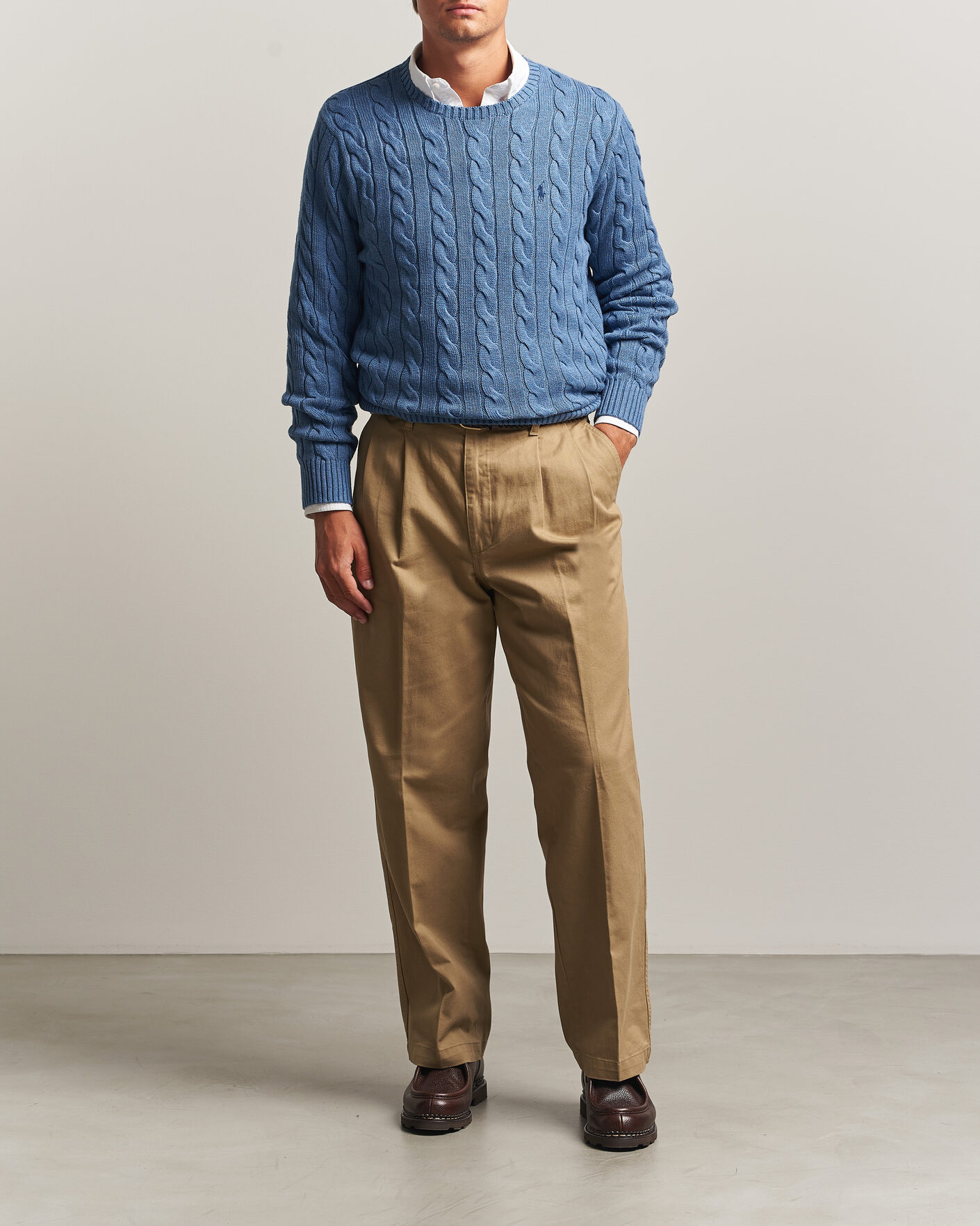 Uomini | Maglieria | Polo Ralph Lauren | Cotton Cable Pullover Blue Borage Heather