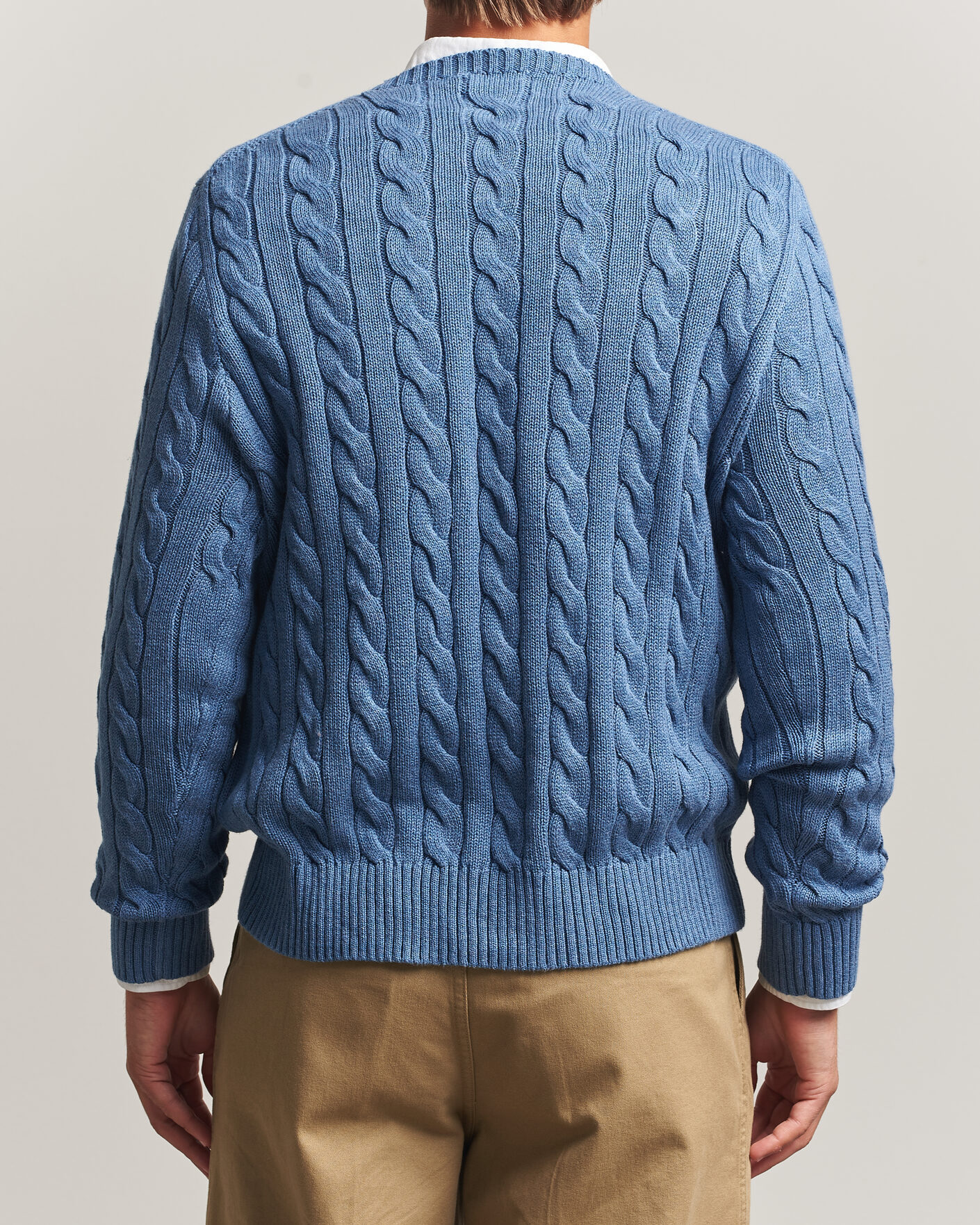 Uomini | Maglieria | Polo Ralph Lauren | Cotton Cable Pullover Blue Borage Heather