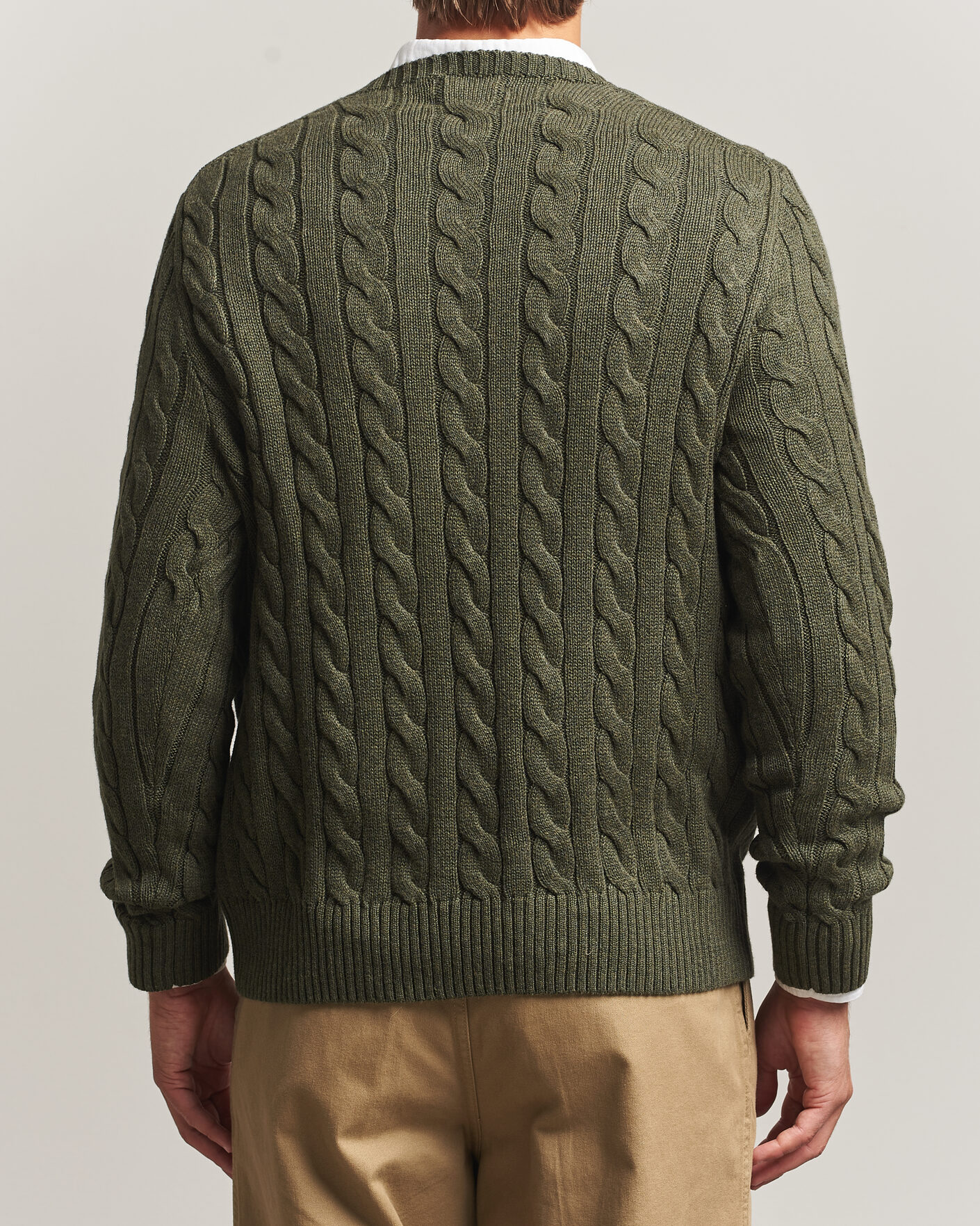 Uomini | Maglieria | Polo Ralph Lauren | Cotton Cable Pullover  Olive Shrub Heather