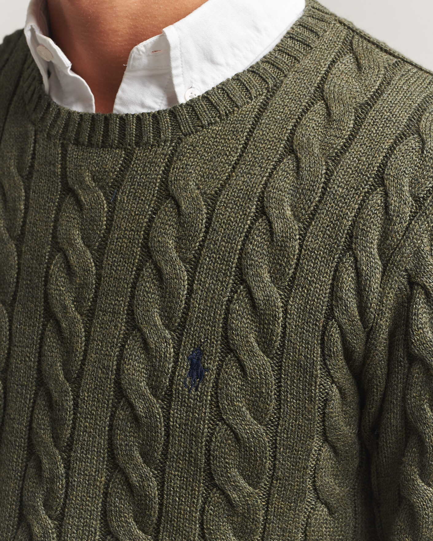 Uomini | Maglieria | Polo Ralph Lauren | Cotton Cable Pullover  Olive Shrub Heather