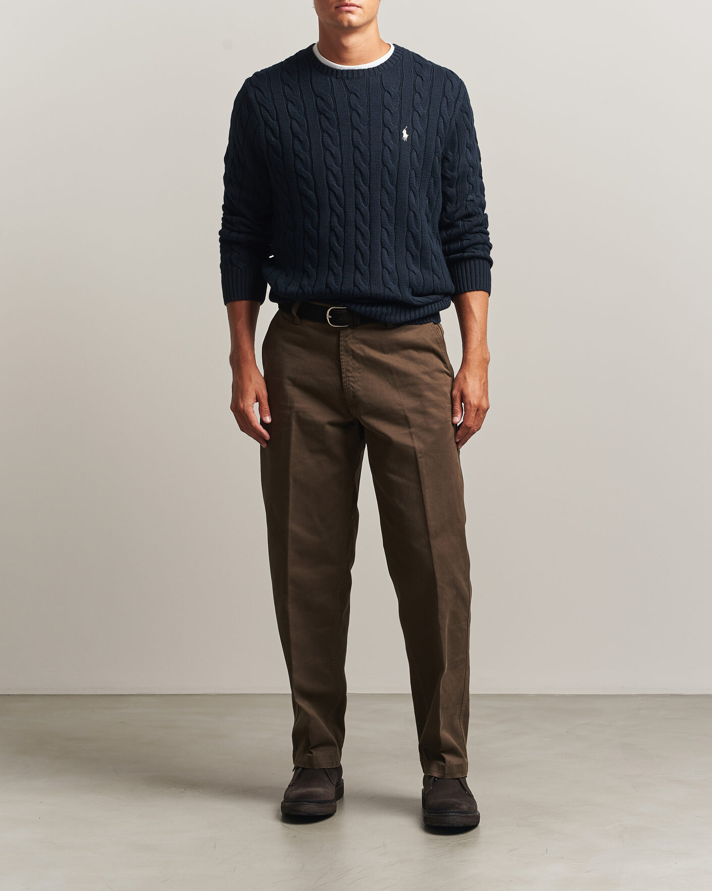 Uomini | Maglieria | Polo Ralph Lauren | Cotton Cable Pullover Hunter Navy