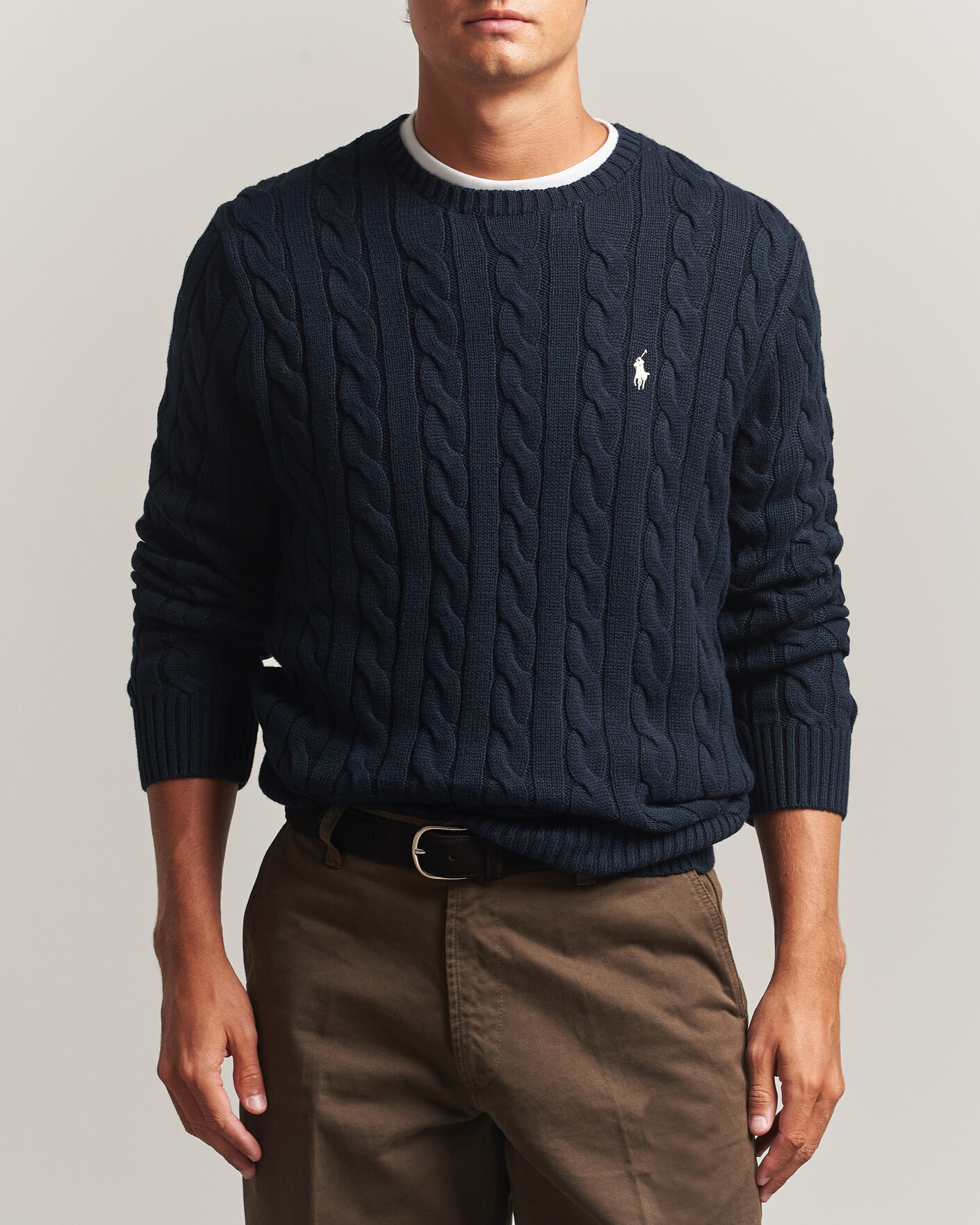 Uomini | Maglieria | Polo Ralph Lauren | Cotton Cable Pullover Hunter Navy