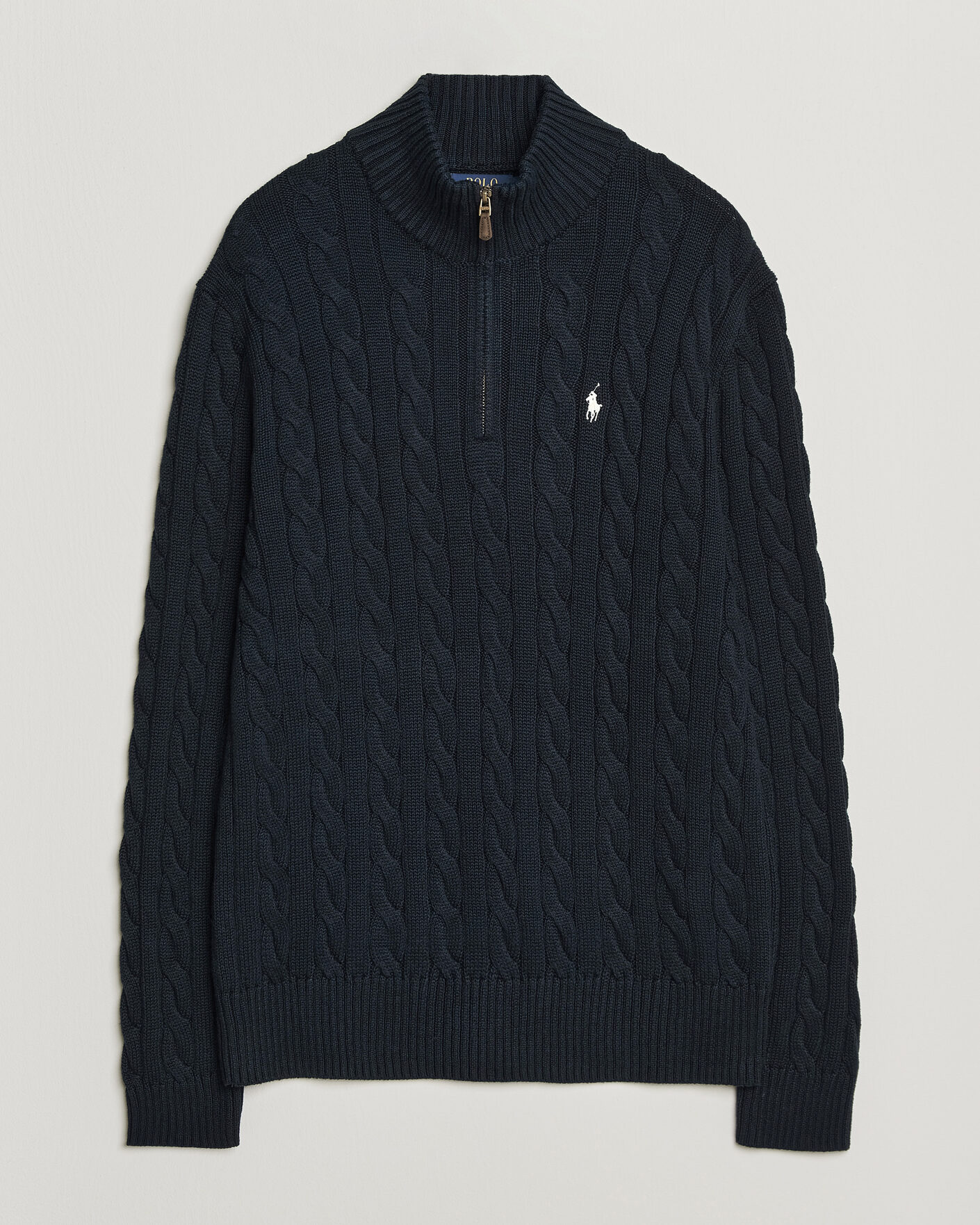 Uomini | Maglieria | Polo Ralph Lauren | Cotton Cable Half Zip Hunter Navy