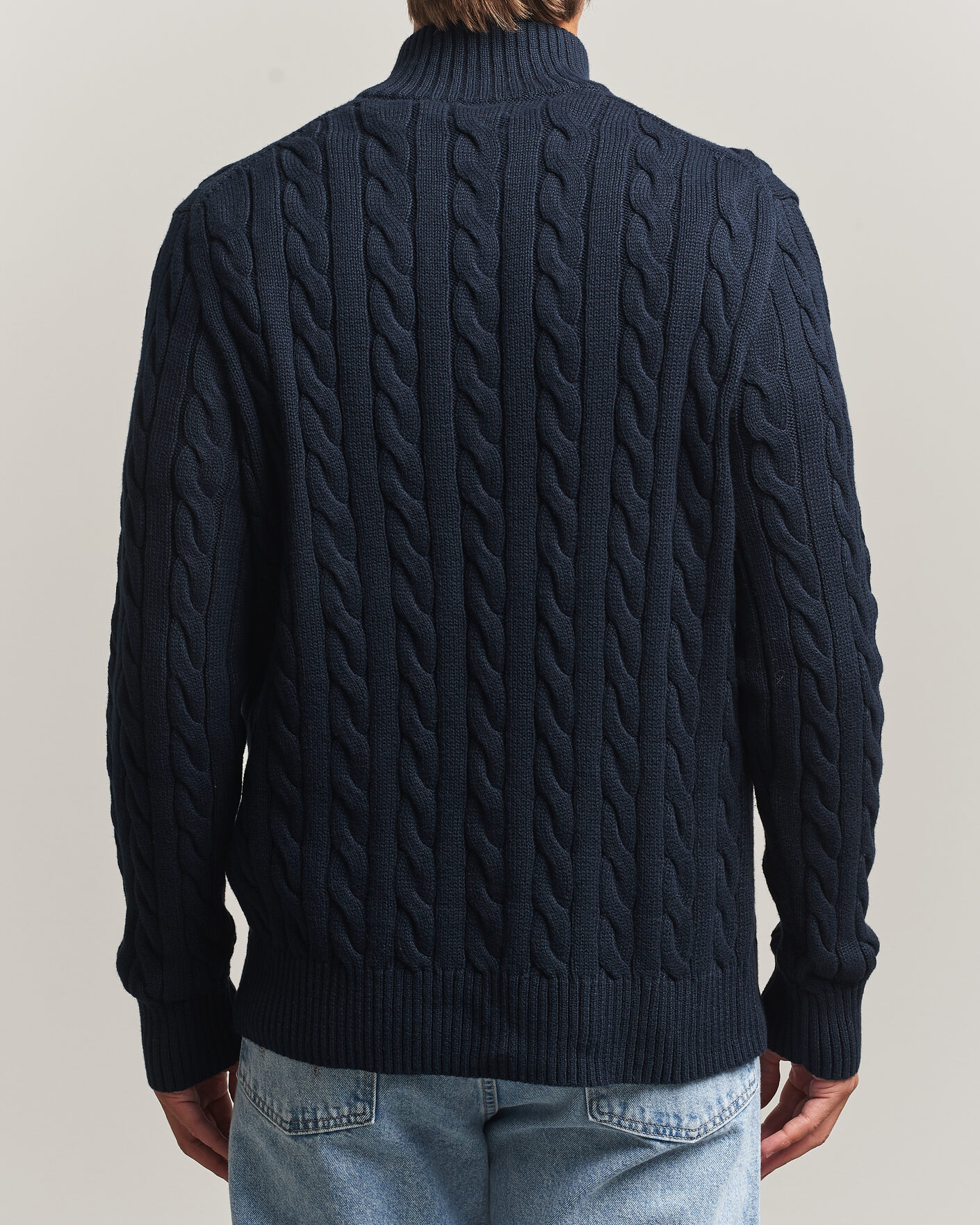 Uomini | Maglieria | Polo Ralph Lauren | Cotton Cable Half Zip Hunter Navy