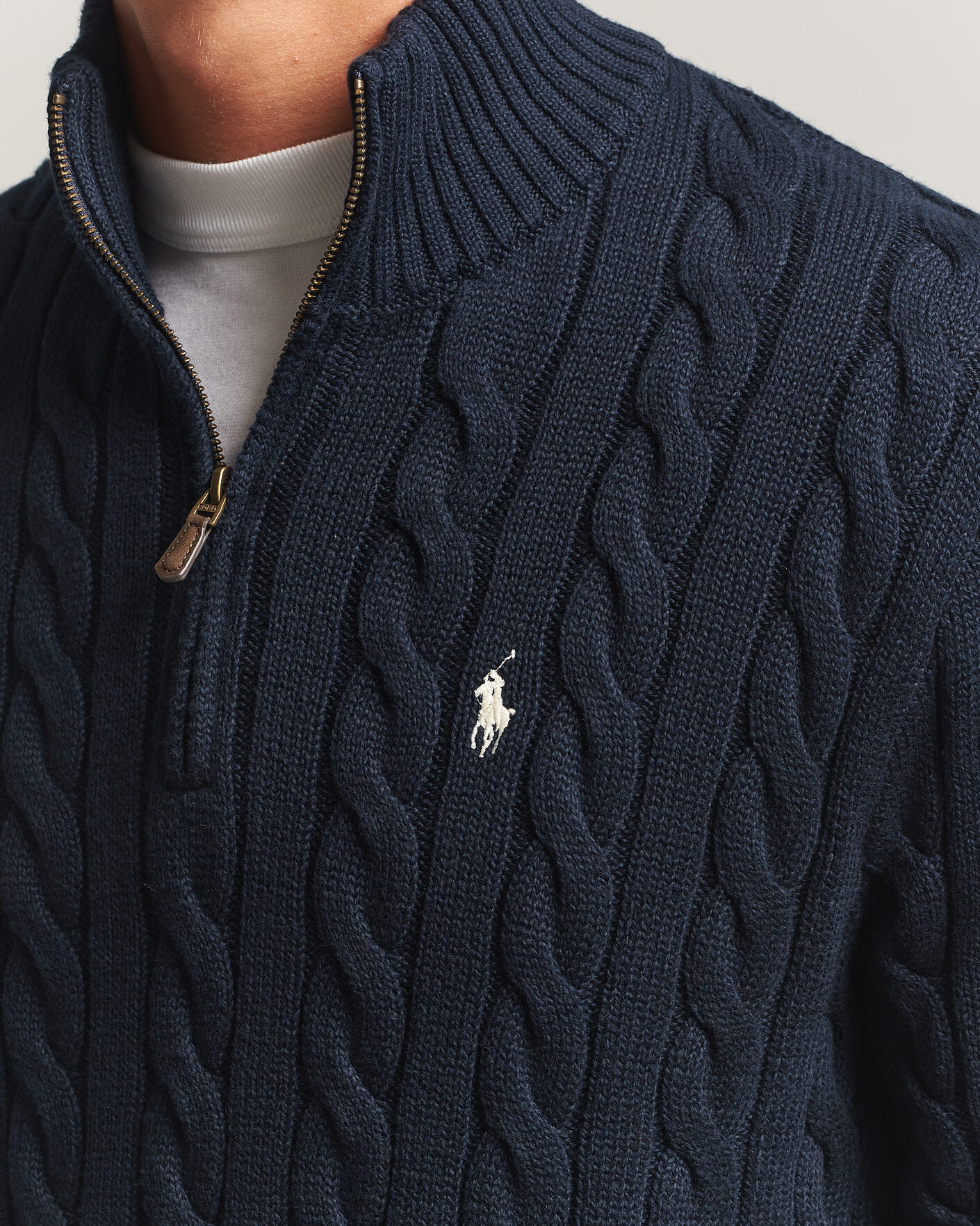 Uomini | Maglieria | Polo Ralph Lauren | Cotton Cable Half Zip Hunter Navy