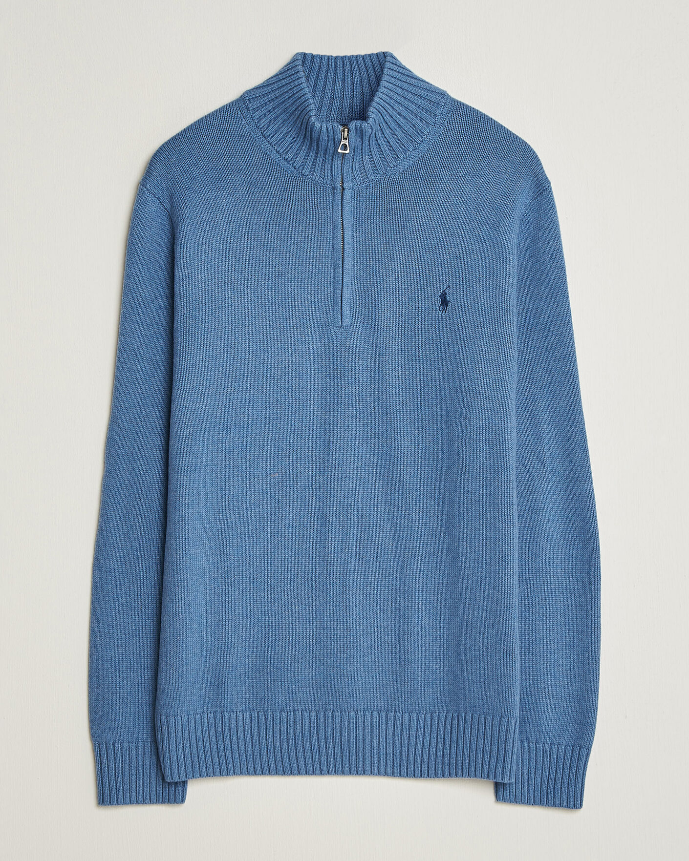 Uomini | Maglieria | Polo Ralph Lauren | Cotton Pullover Half Zip Blue Borage Heather