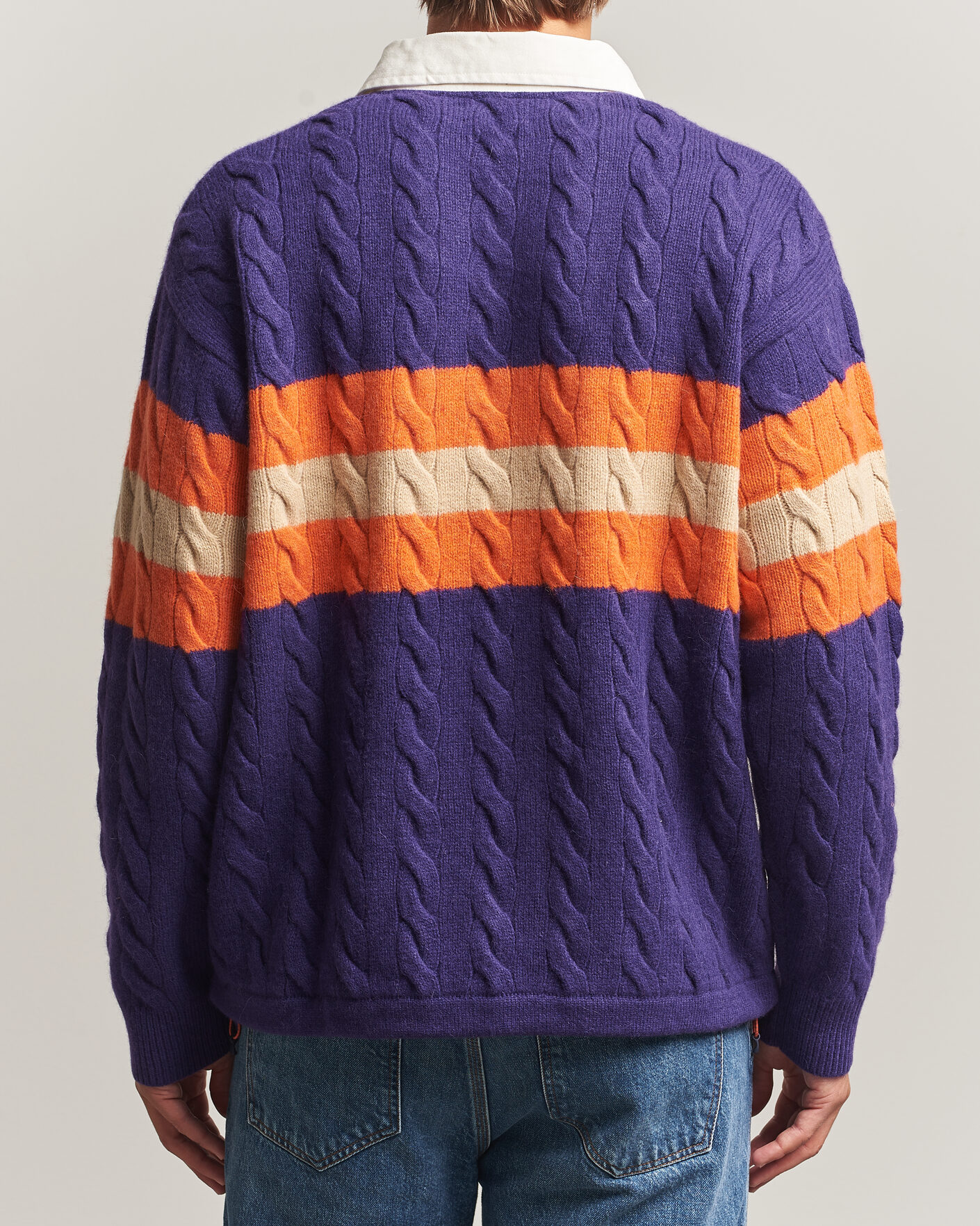 Uomini | Maglieria | Polo Ralph Lauren | Wool Blend Cable Knitted Polo Purple Combo