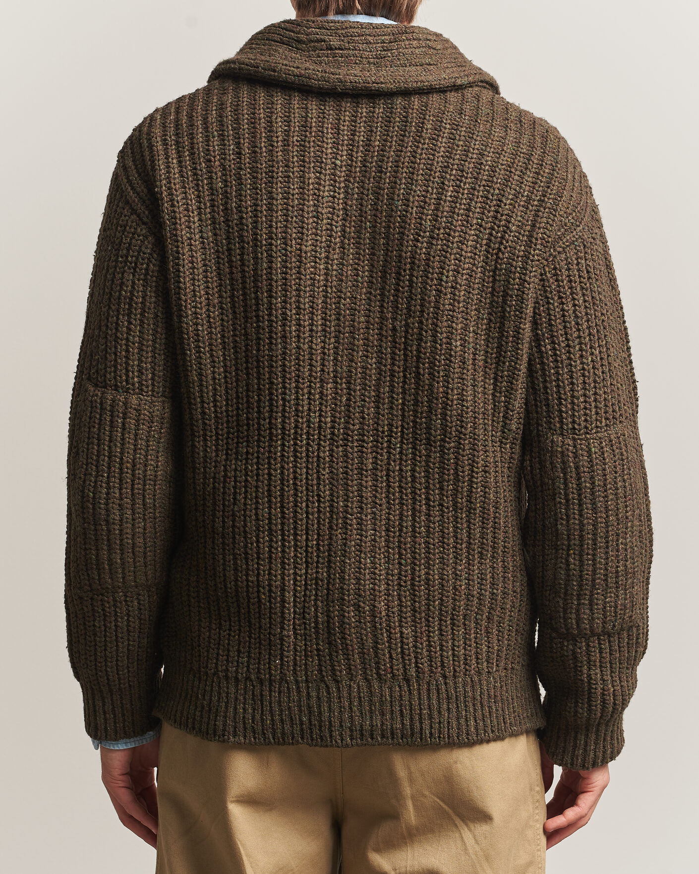 Uomini | Maglieria | Polo Ralph Lauren | Wool Blend Shawl Collar Cardigan Olive Brown Marl