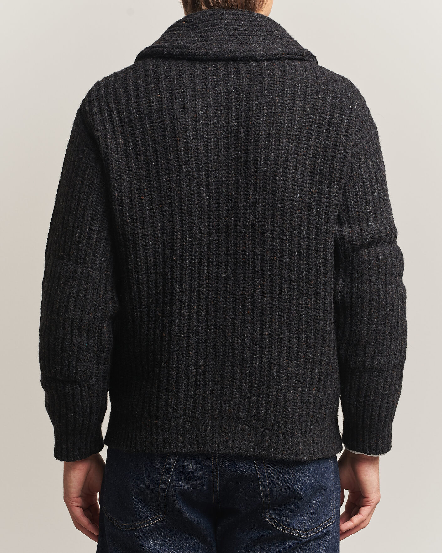 Uomini | Maglieria | Polo Ralph Lauren | Wool Blend Shawl Collar Cardigan Black Marl