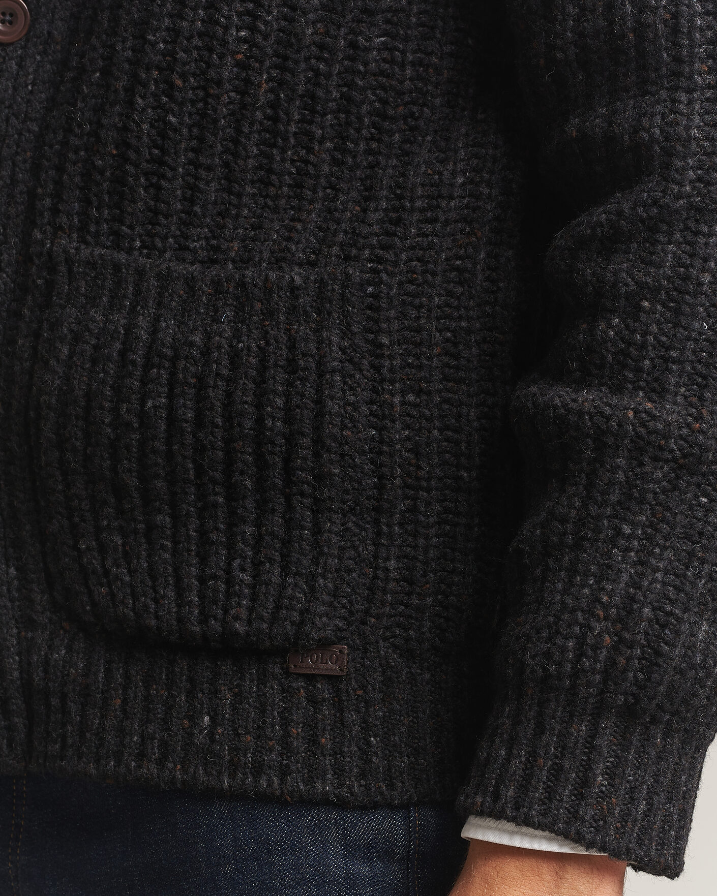 Uomini | Maglieria | Polo Ralph Lauren | Wool Blend Shawl Collar Cardigan Black Marl
