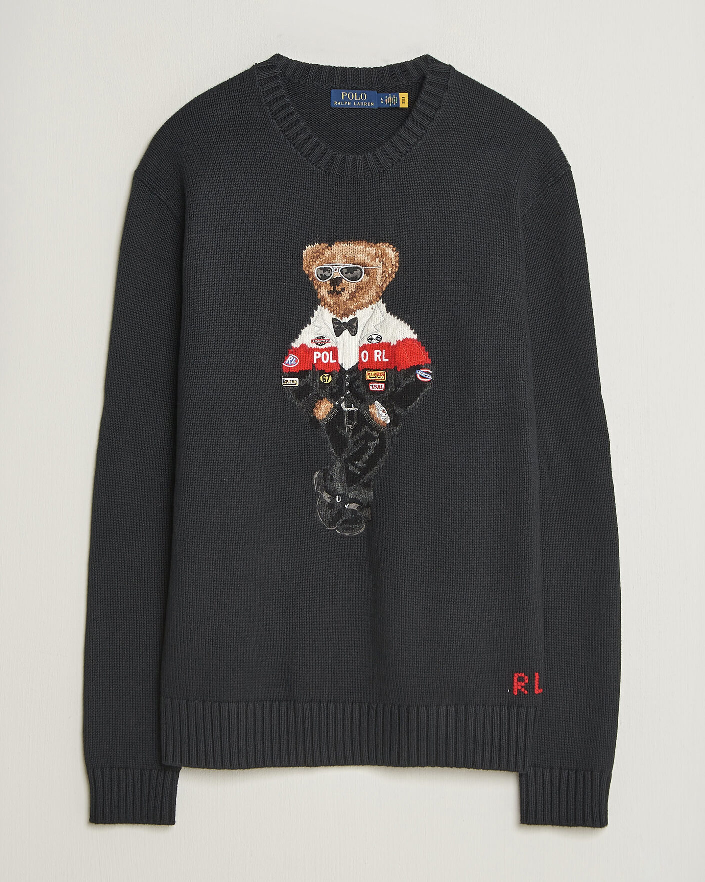 Uomini | Maglieria | Polo Ralph Lauren | Cotton Blend Bear Sweater Polo Black