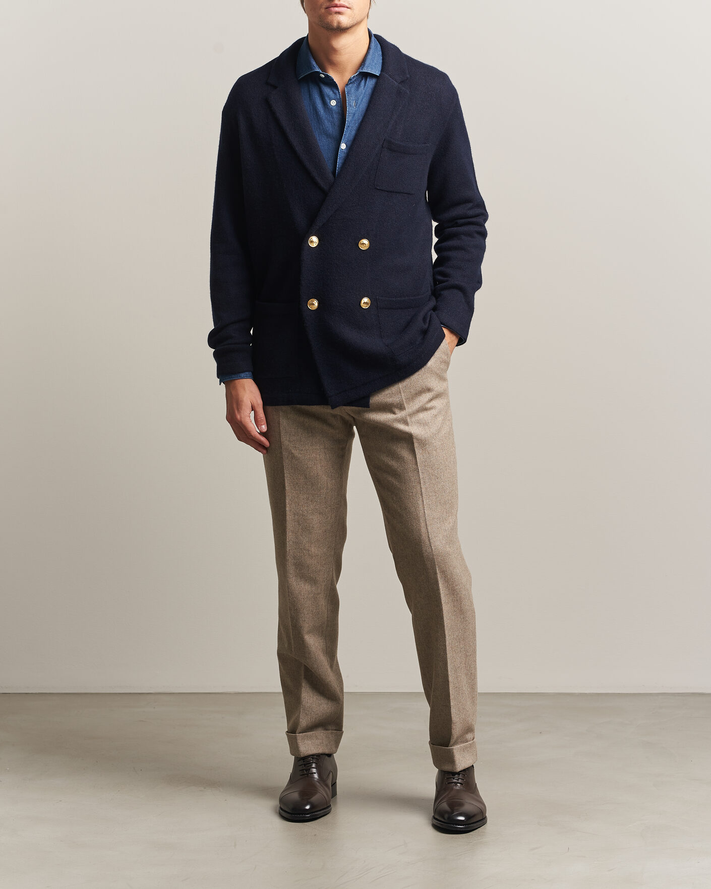Uomini | Maglieria | Polo Ralph Lauren | Double Breasted Cashmere Cardigan Aviator Navy