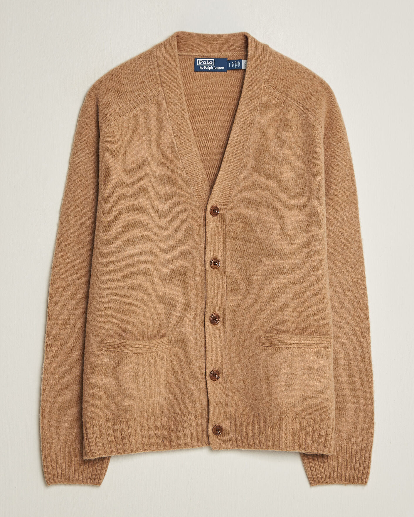 Uomini | Maglieria | Polo Ralph Lauren | Wool/Cashmere Patch Cardigan Crouton Tan Heather