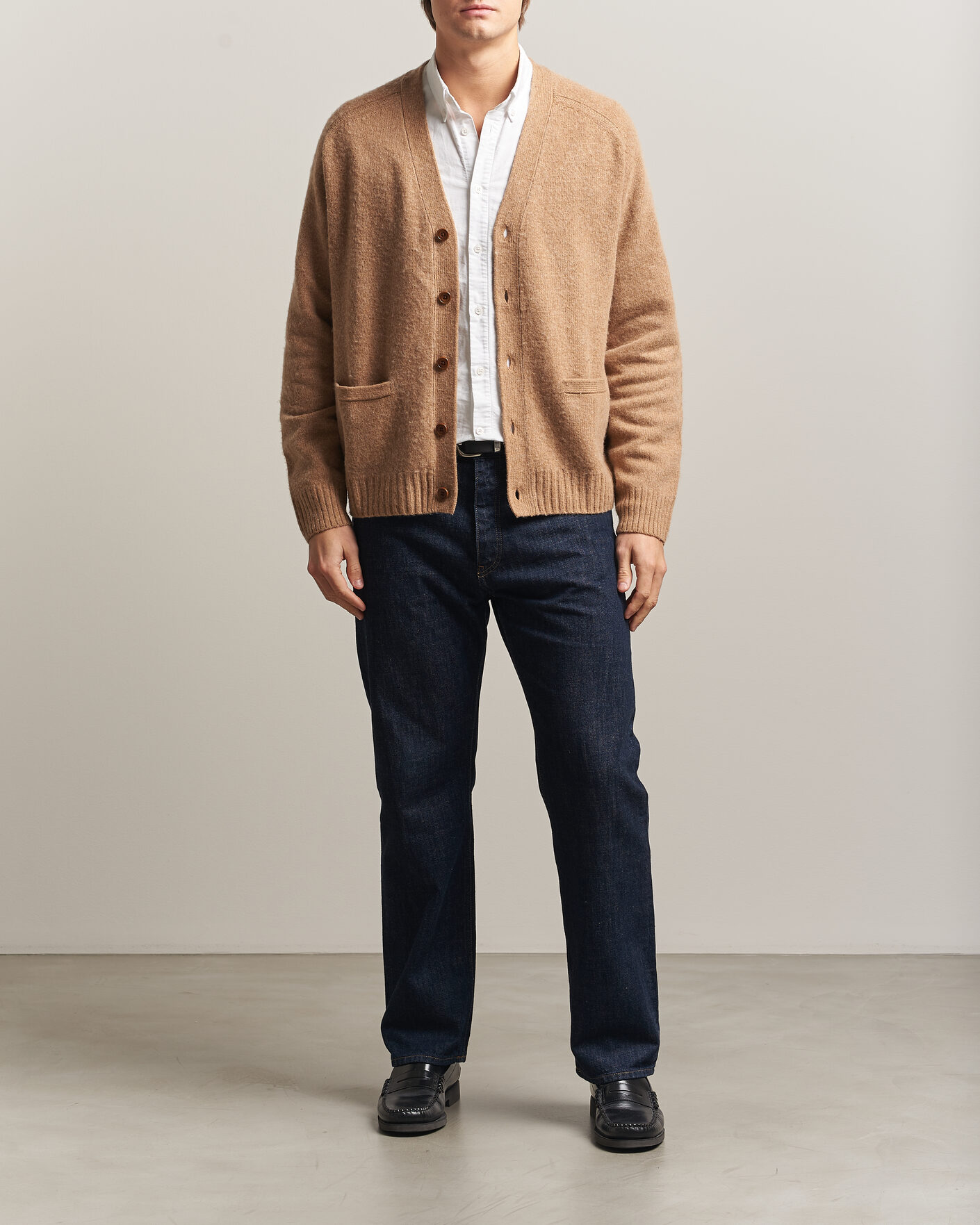 Uomini | Maglieria | Polo Ralph Lauren | Wool/Cashmere Patch Cardigan Crouton Tan Heather