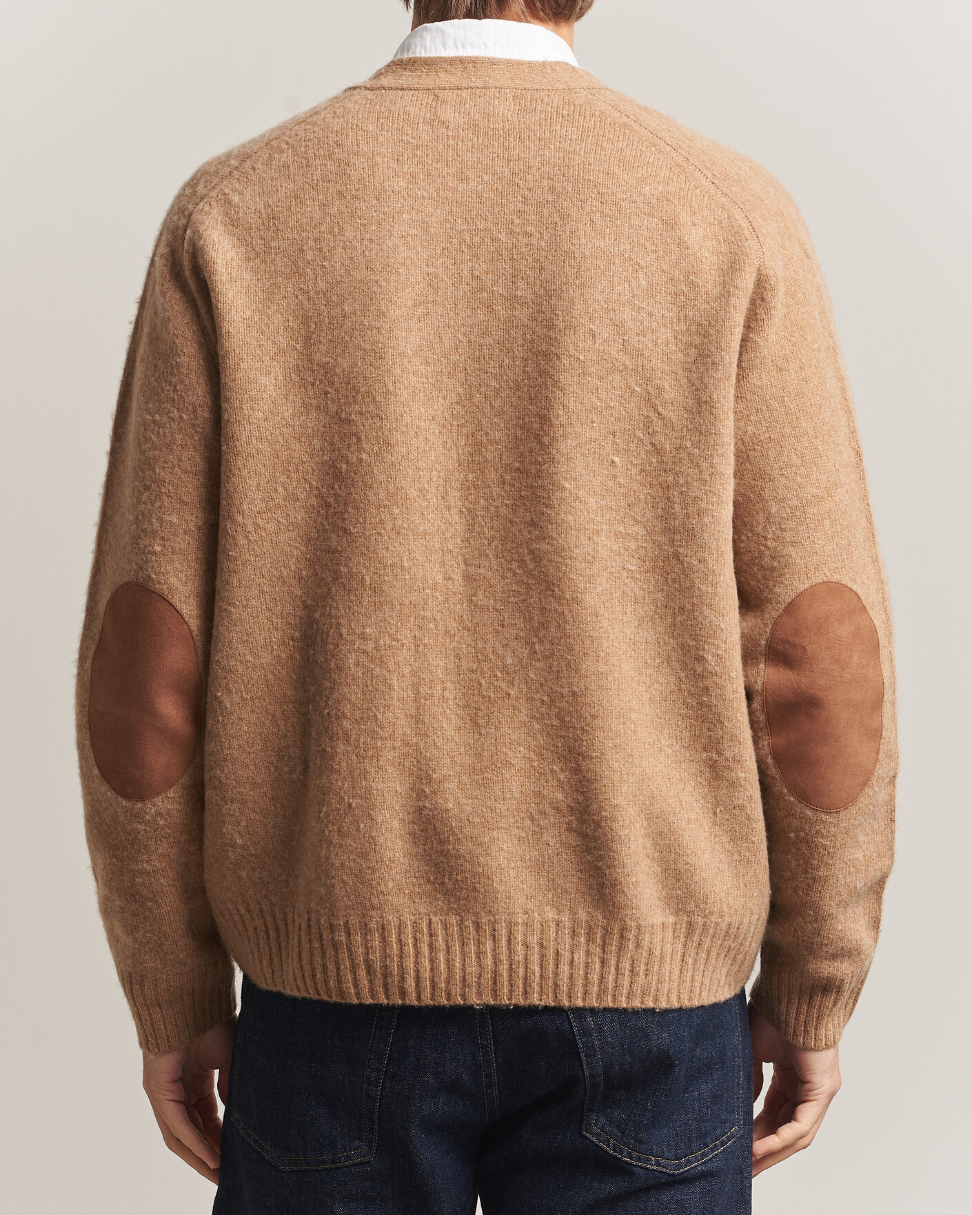 Uomini | Maglieria | Polo Ralph Lauren | Wool/Cashmere Patch Cardigan Crouton Tan Heather