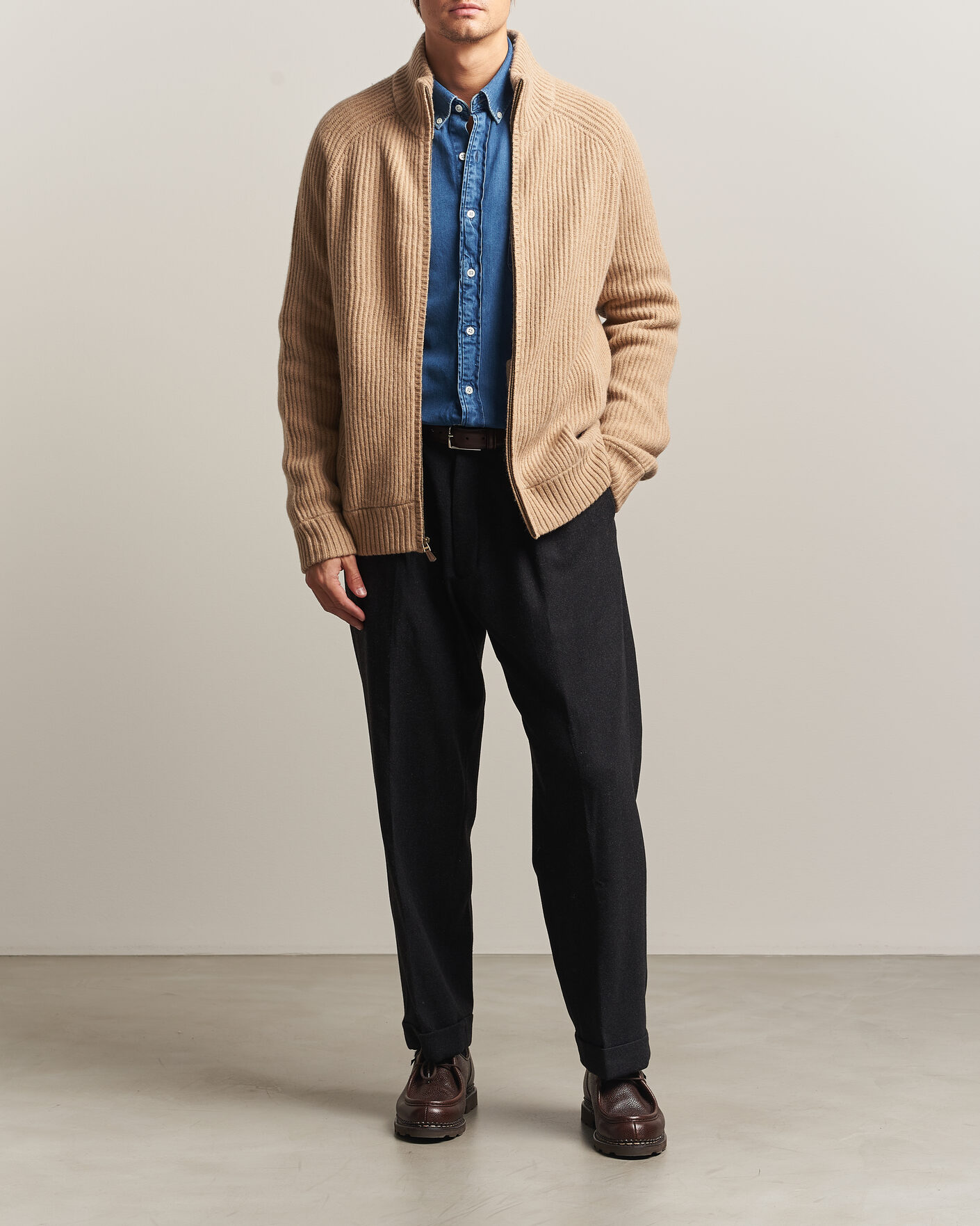 Uomini | Maglieria | Polo Ralph Lauren | Wool/Cashmere Full-Zip Camel Melange