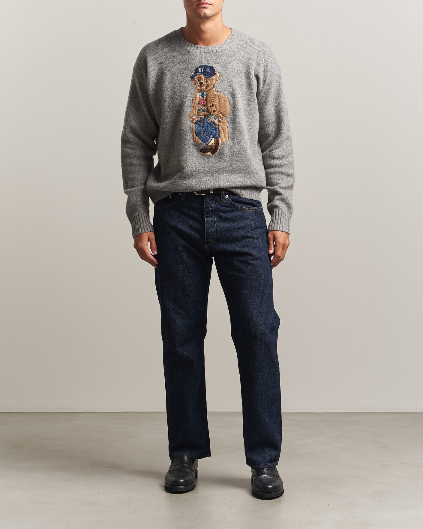 Uomini | Maglieria | Polo Ralph Lauren | Wool Blend Bear Sweater Grey Combo