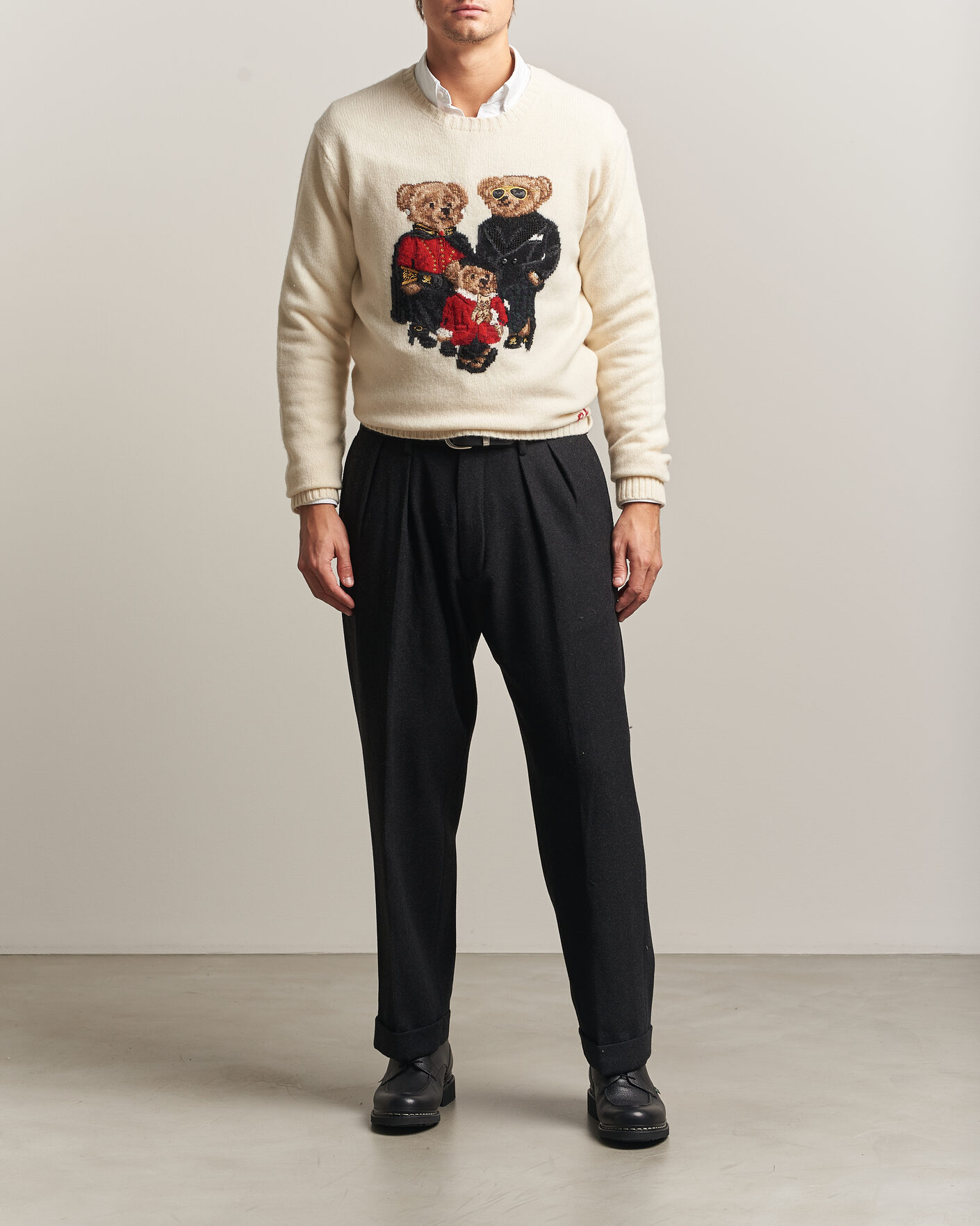 Uomini | Maglieria | Polo Ralph Lauren | Wool Blend Bear Sweater Authentic Cream