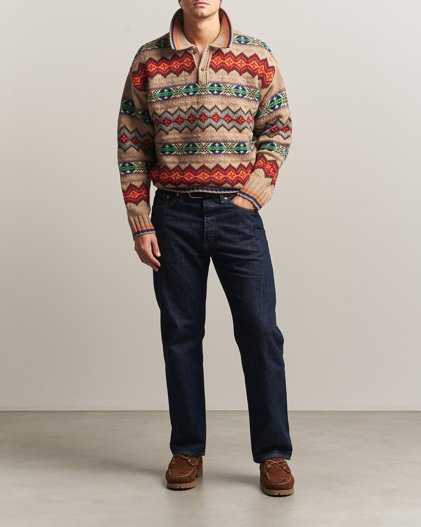 Uomini | Maglieria | Polo Ralph Lauren | Litchfield Wool Blend Sweater Tan Multi