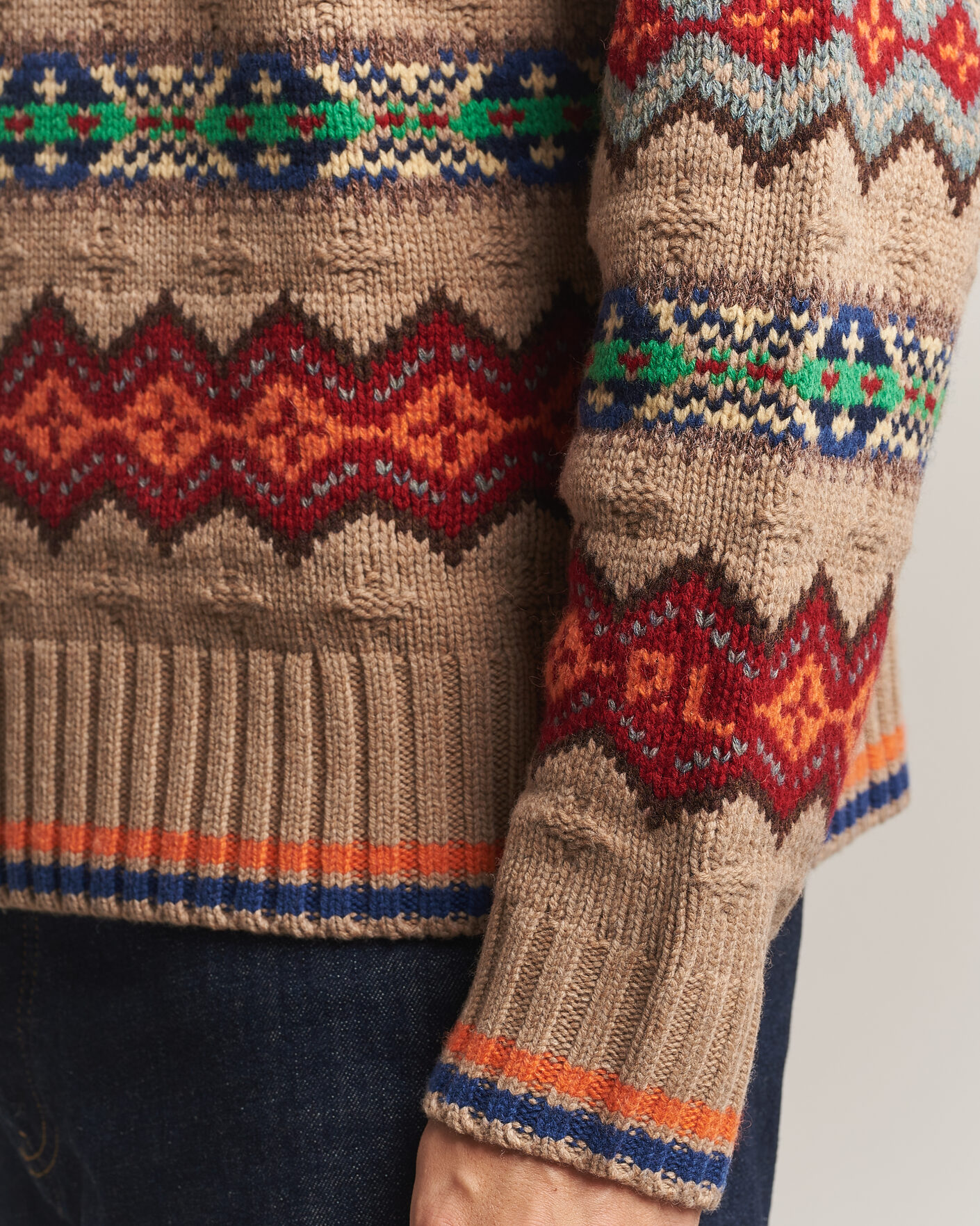 Uomini | Maglieria | Polo Ralph Lauren | Litchfield Wool Blend Sweater Tan Multi