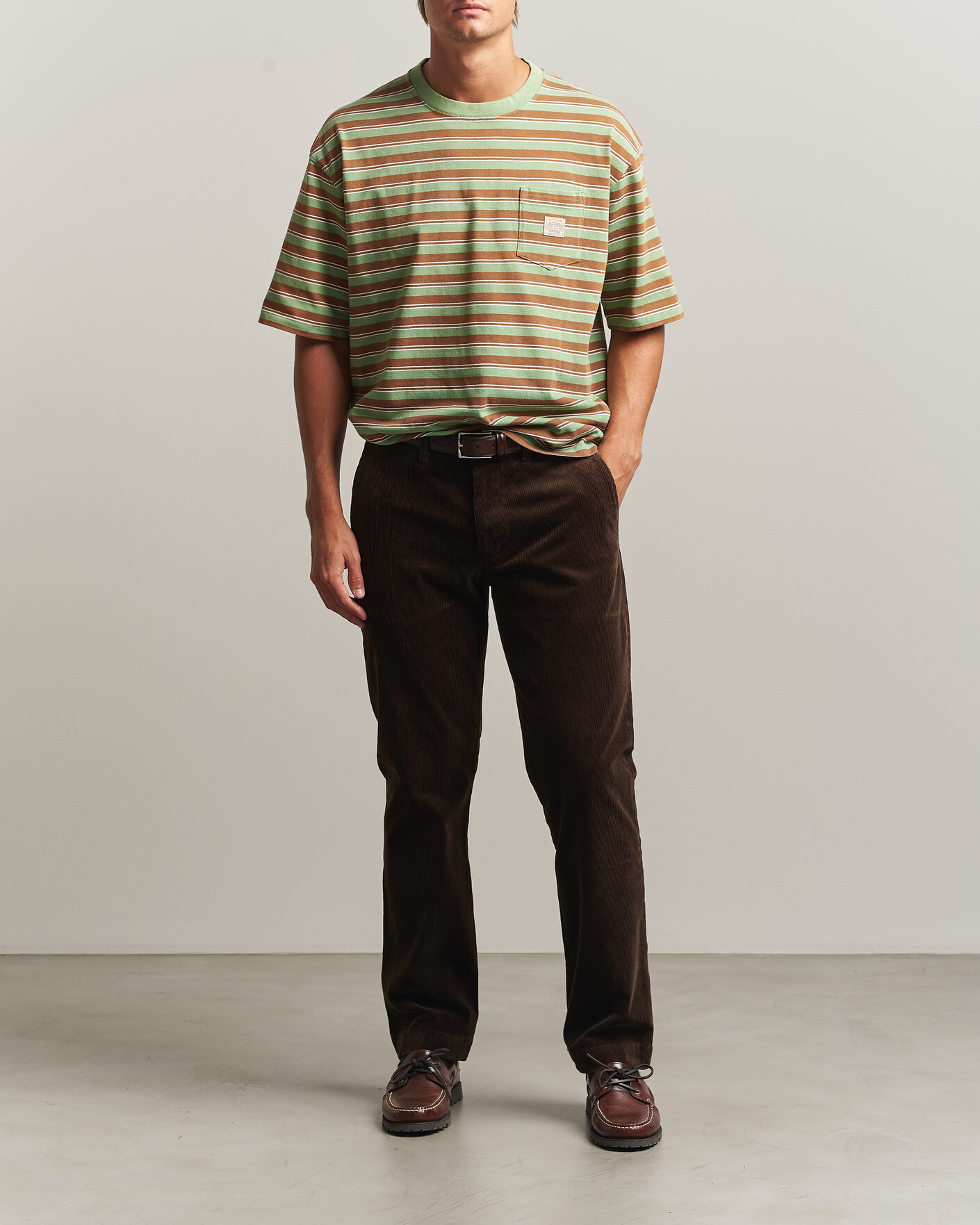 Uomini | T-shirt | Polo Ralph Lauren | Relaxed Fit Striped T-Shirt Outback Green