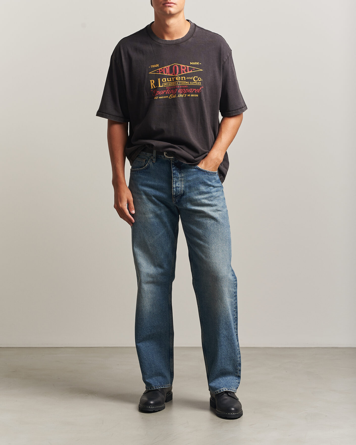 Uomini | T-shirt | Polo Ralph Lauren | Relaxed Fit Print T-Shirt Polo Black