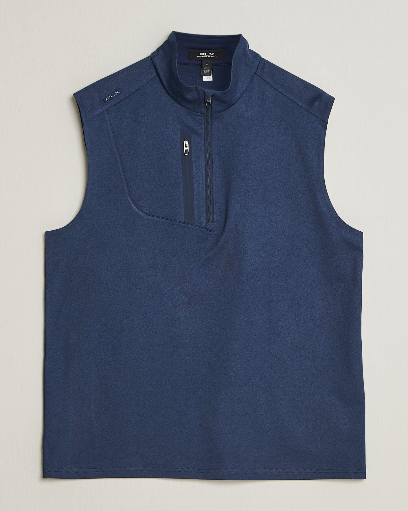 Uomini | Maglieria | RLX Ralph Lauren | Luxury Jersey Vest Half Zip Spring Navy Heather