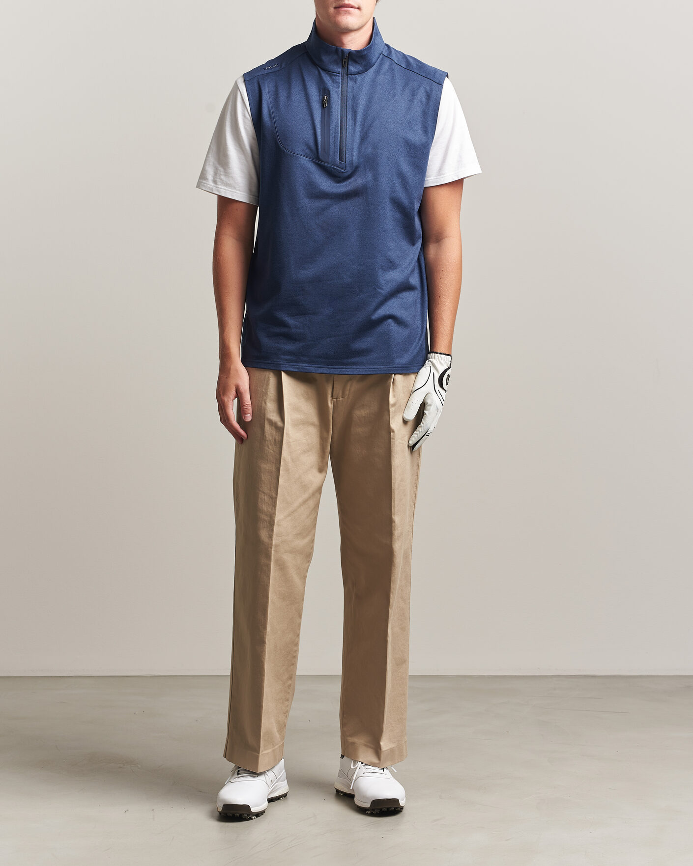 Uomini | Maglieria | RLX Ralph Lauren | Luxury Jersey Vest Half Zip Spring Navy Heather