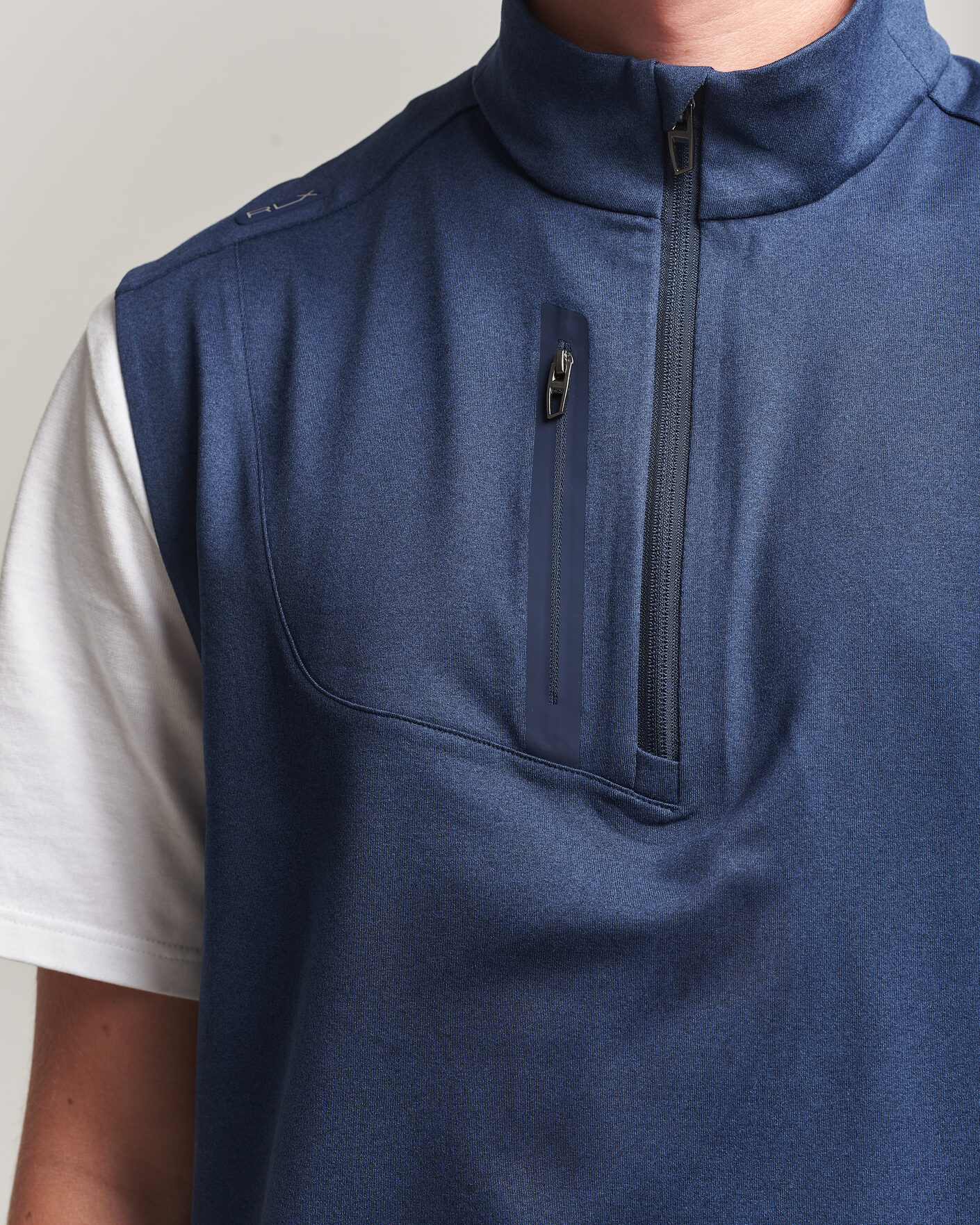 Uomini | Maglieria | RLX Ralph Lauren | Luxury Jersey Vest Half Zip Spring Navy Heather