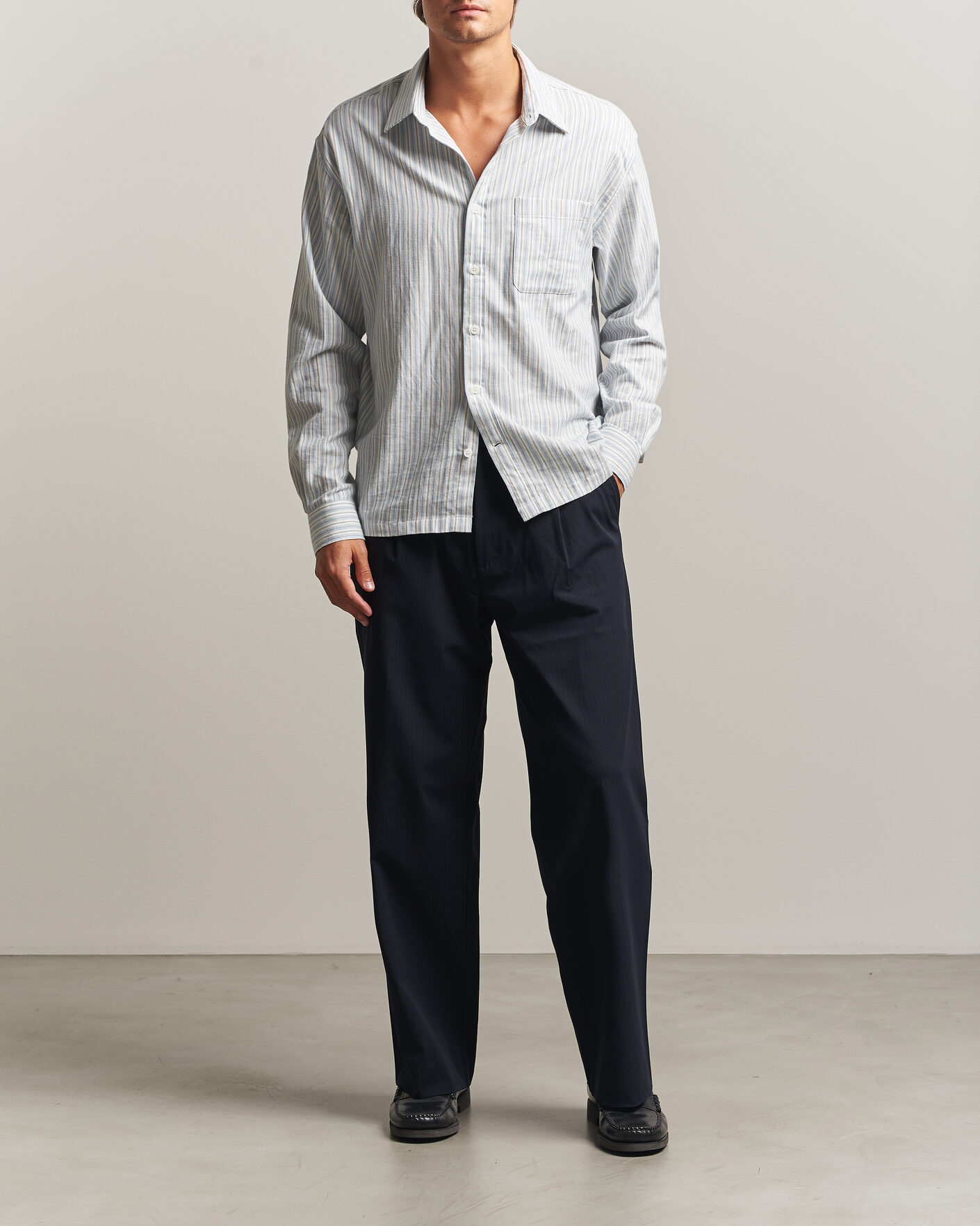Uomini | Pantaloni | Samsøe Samsøe | Valentin Pleated Trousers Salute Navy