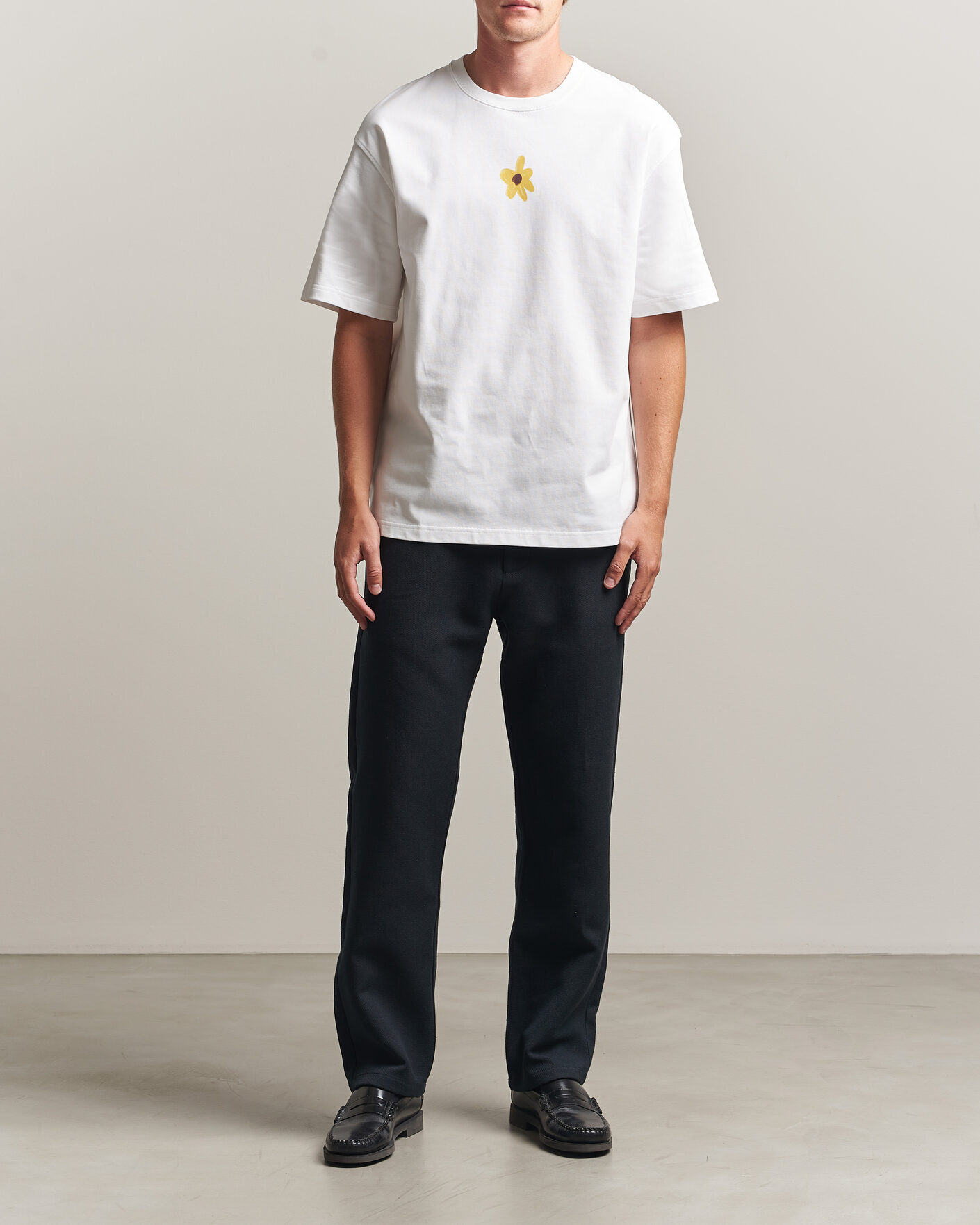 Uomini | Pantaloni | Samsøe Samsøe | Jabari Brushed Cotton Drawstring Trousers Dark Grey Melange