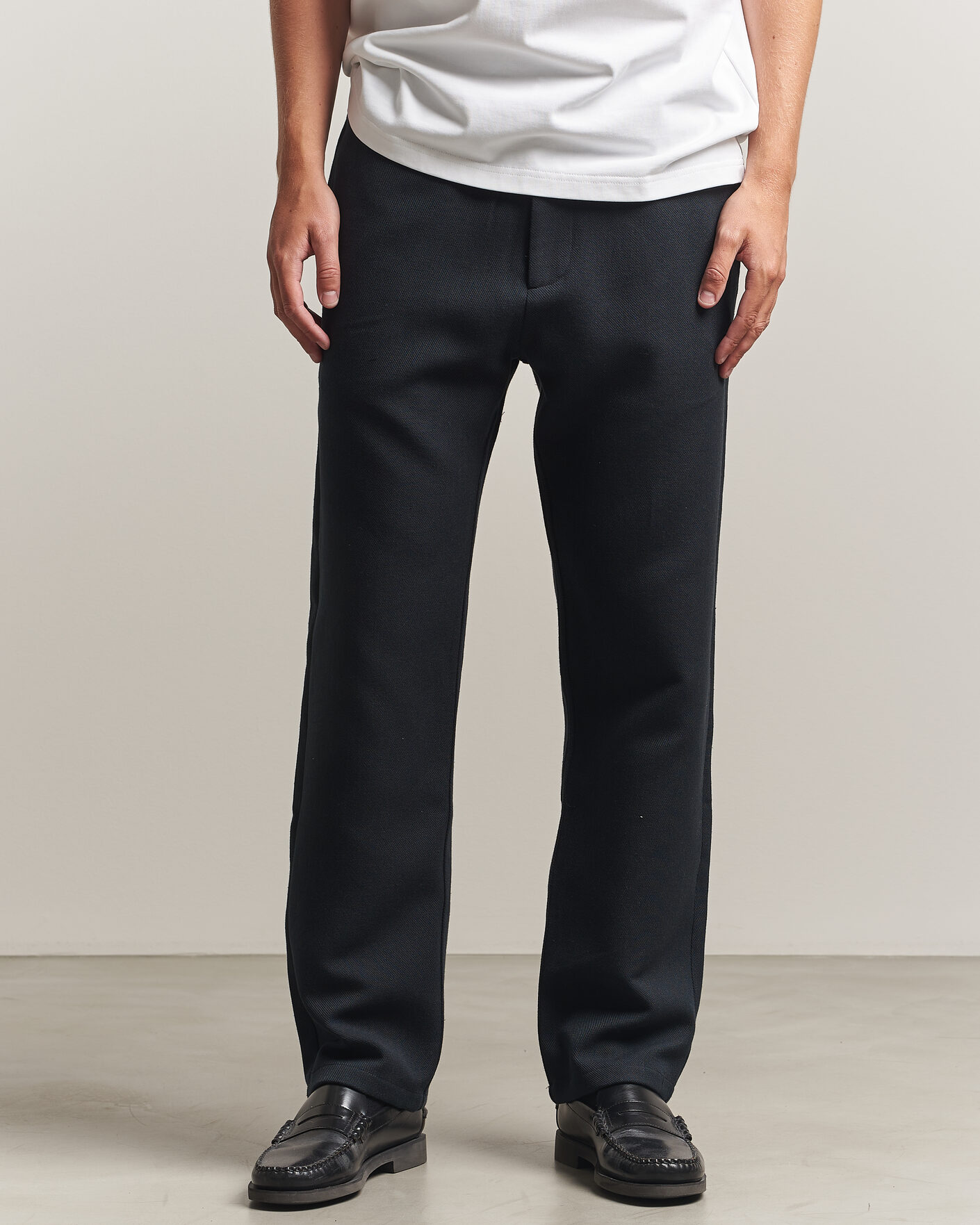 Uomini | Pantaloni | Samsøe Samsøe | Jabari Brushed Cotton Drawstring Trousers Dark Grey Melange