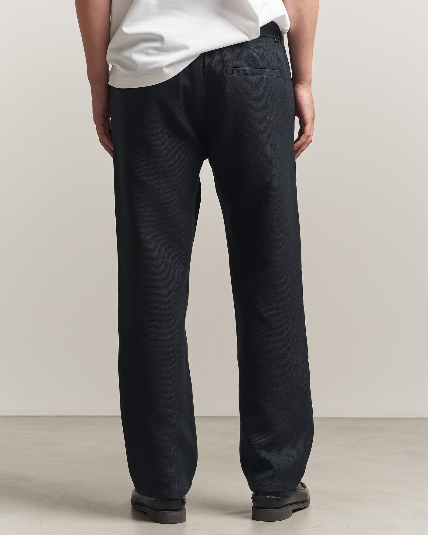 Uomini | Pantaloni | Samsøe Samsøe | Jabari Brushed Cotton Drawstring Trousers Dark Grey Melange