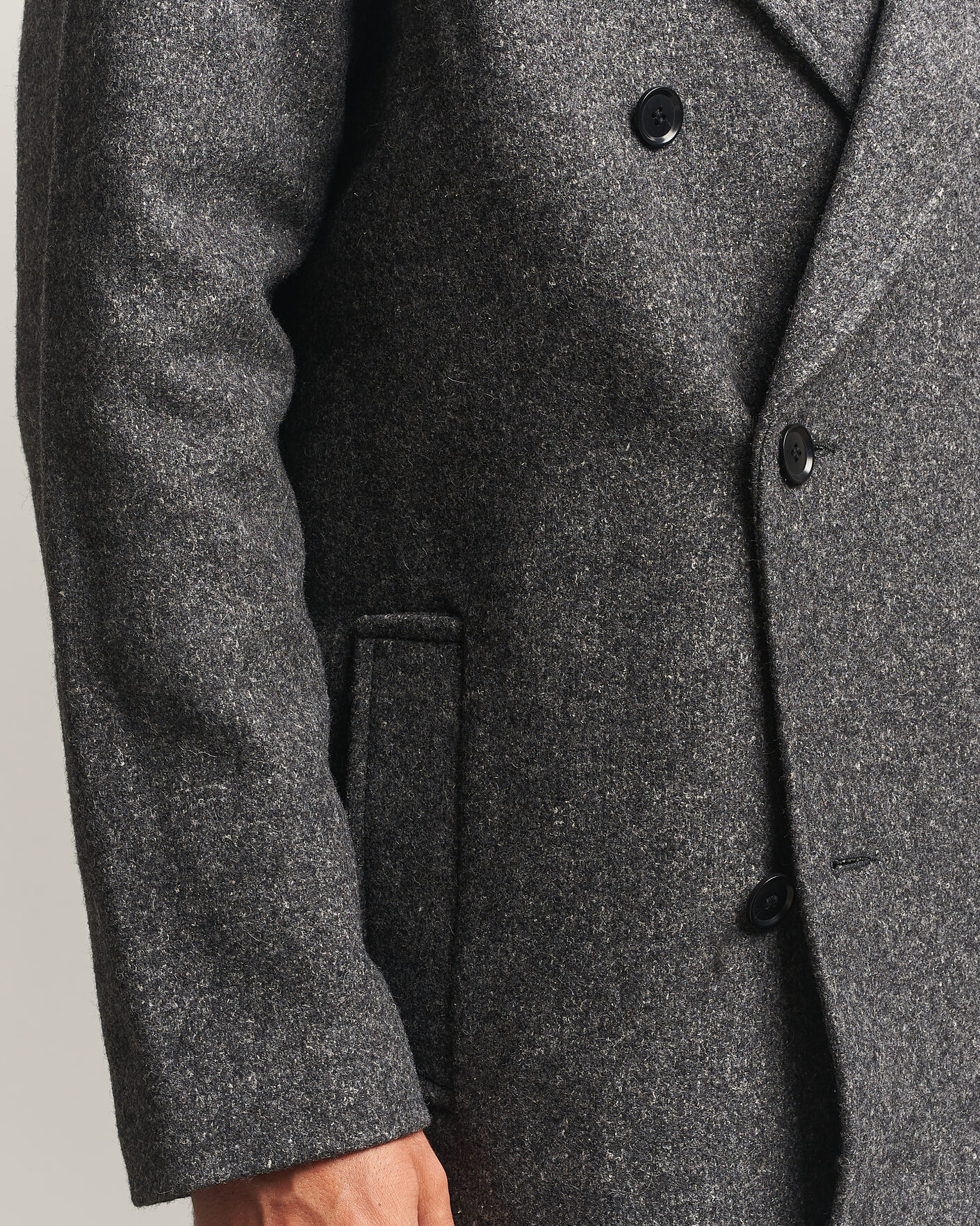 Uomini | Giacche | Samsøe Samsøe | Vince Wool Double Breasted Coat Dark Grey Melange