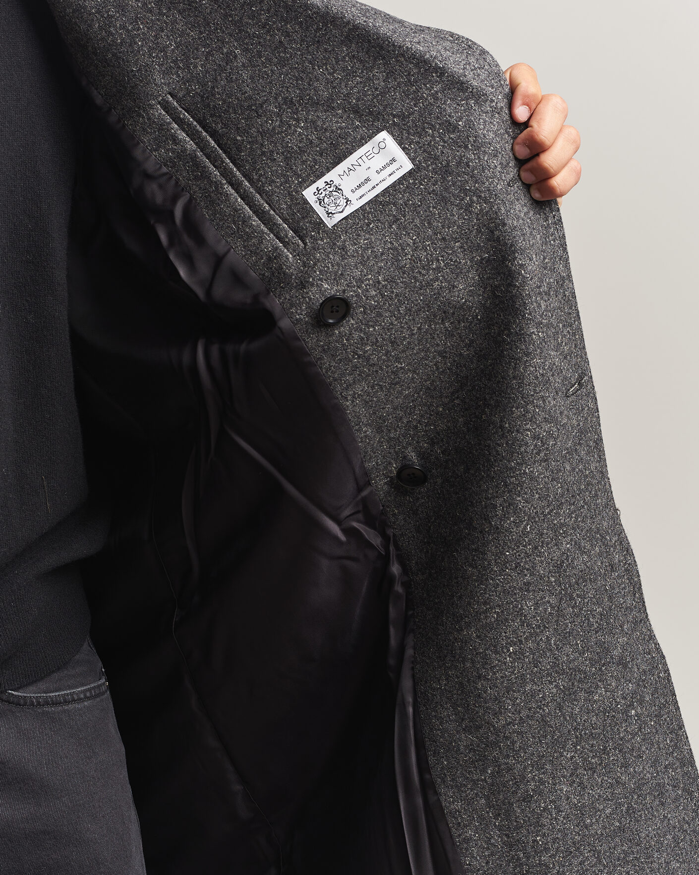 Uomini | Giacche | Samsøe Samsøe | Vince Wool Double Breasted Coat Dark Grey Melange