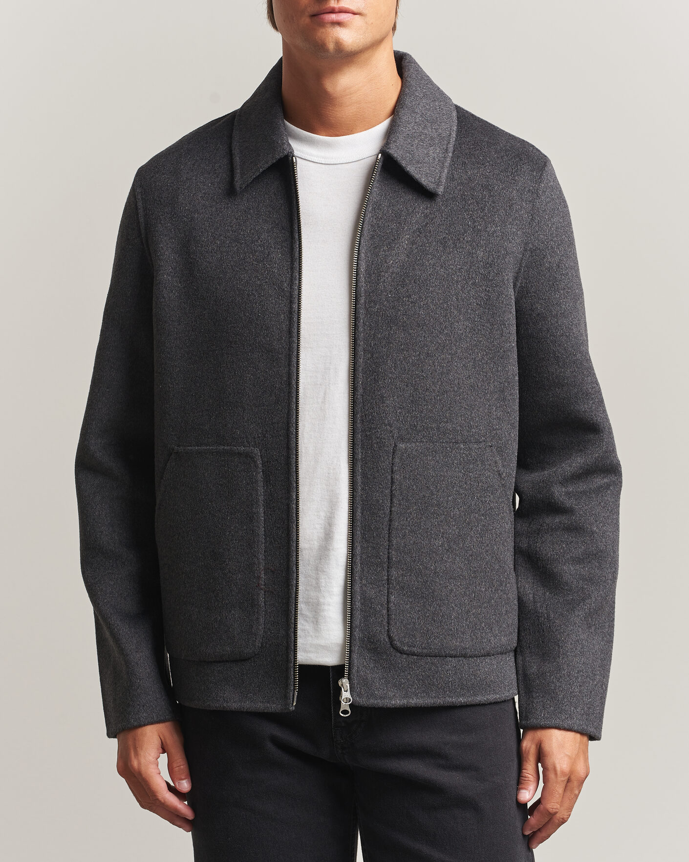 Uomini | Giacche | Samsøe Samsøe | Paulo Wool Shirt Jacket Dark Grey Melange