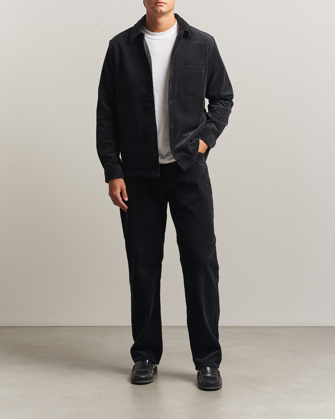 Uomini | Camicie | Samsøe Samsøe | Damon Corduroy Overshirt Black