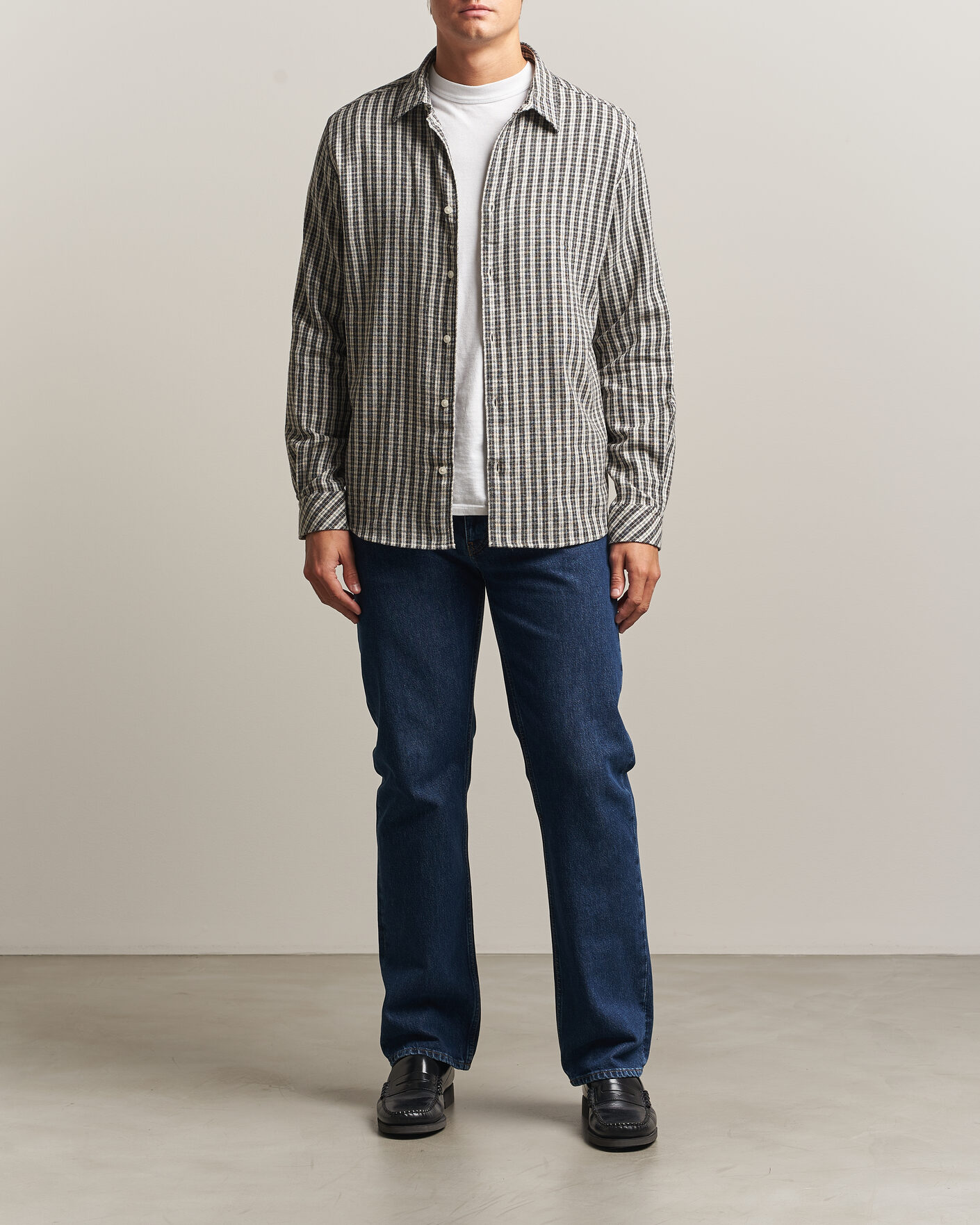 Uomini | Camicie | Samsøe Samsøe | Ryan Brushed Cotton Checked Shirt Brown