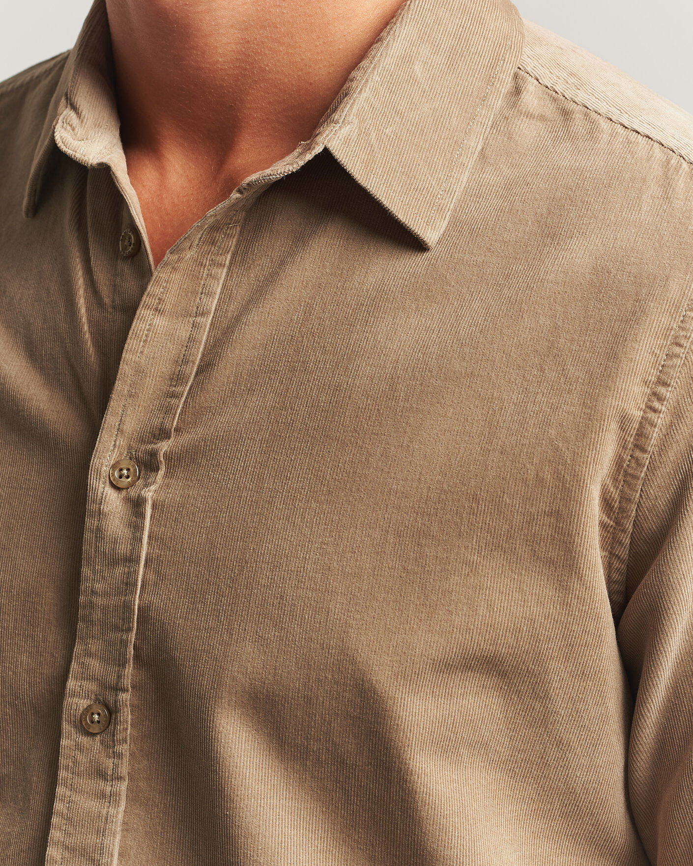 Uomini | Camicie | Samsøe Samsøe | Liam Baby Cord Shirt Lead Gray