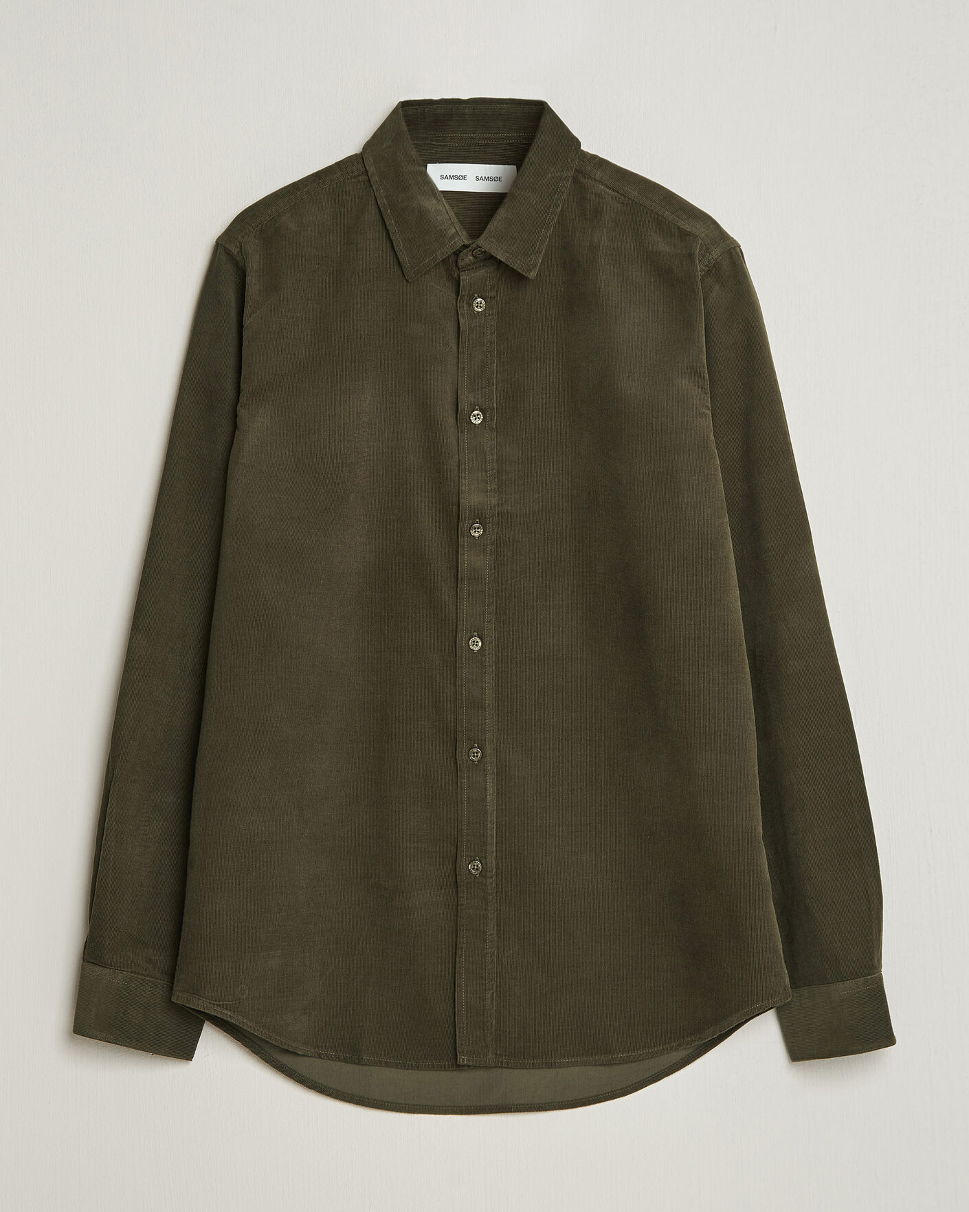 Uomini | Camicie | Samsøe Samsøe | Liam Baby Cord Shirt Forest Night