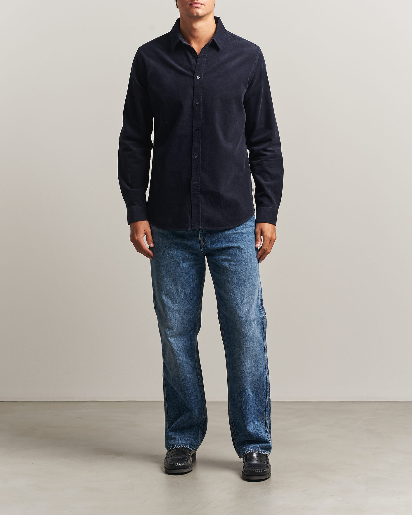 Uomini | Camicie | Samsøe Samsøe | Liam Baby Cord Shirt Salute Navy
