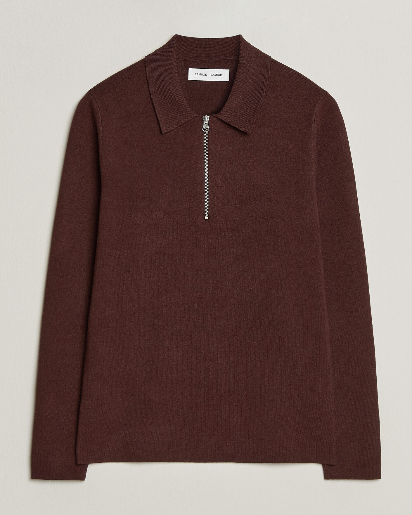 Uomini | Maglieria | Samsøe Samsøe | Guna Half Zip Bitter Chocolate