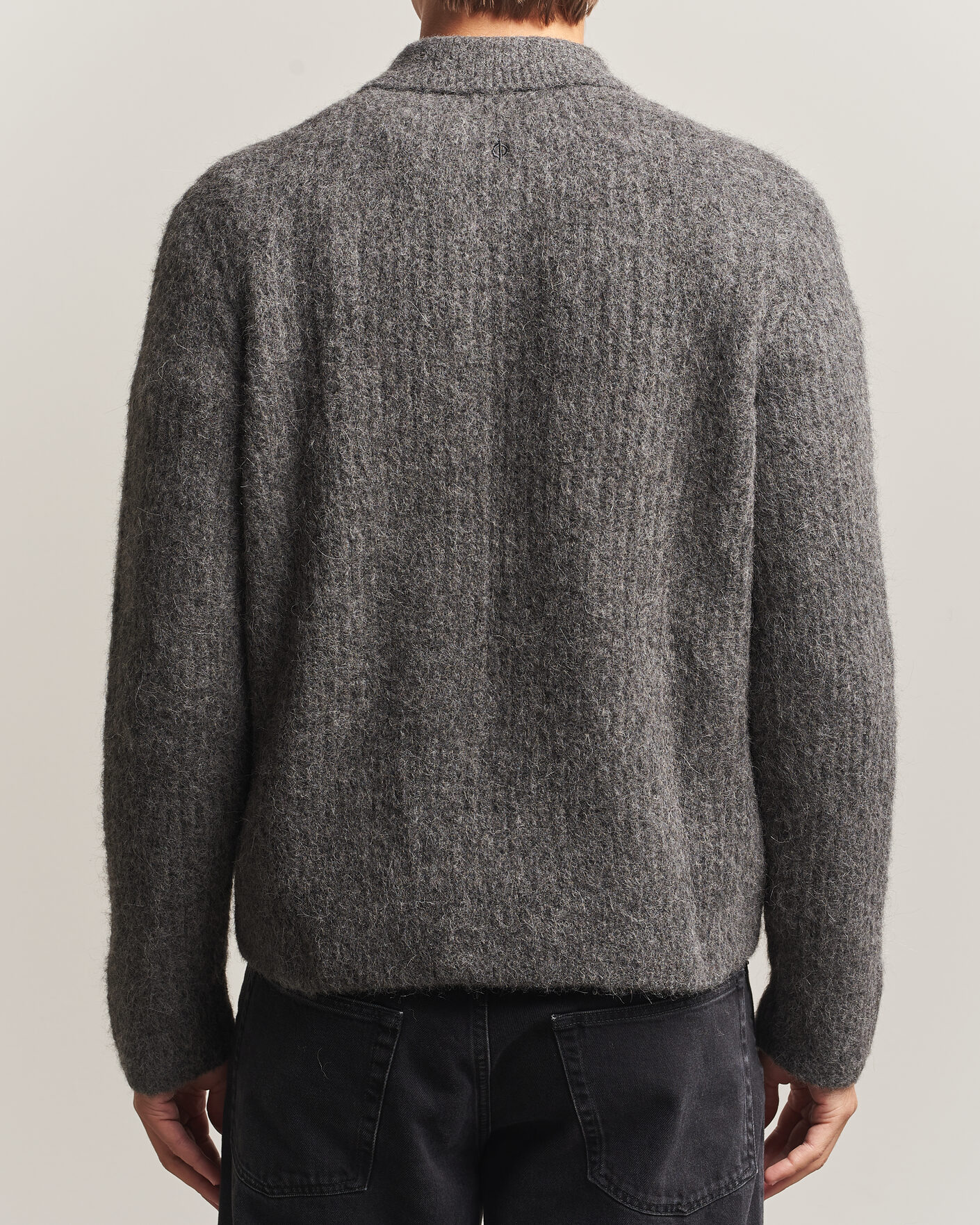 Uomini | Maglieria | Samsøe Samsøe | Job Alpaca Knitted Full Zip Dark Grey Melange
