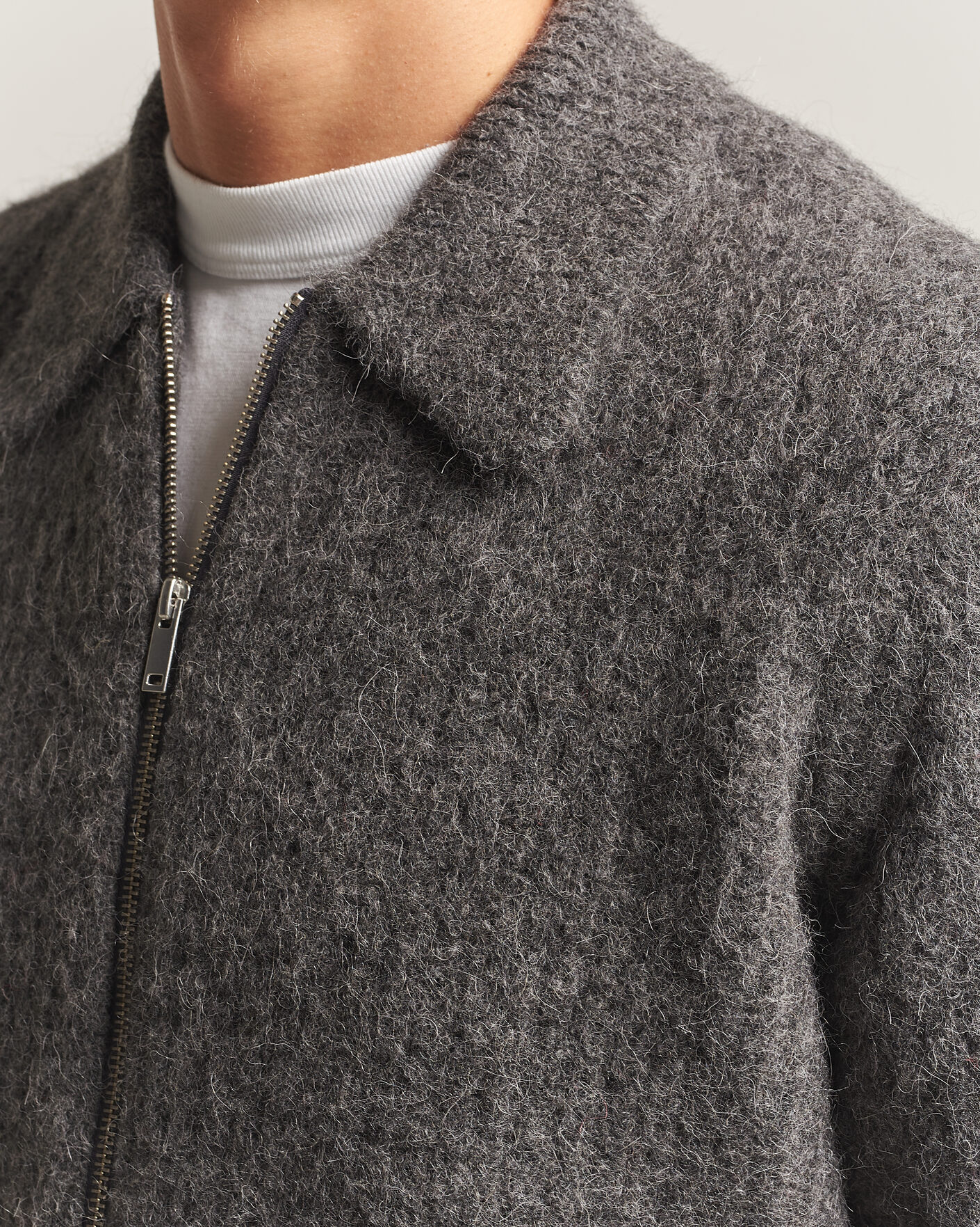 Uomini | Maglieria | Samsøe Samsøe | Job Alpaca Knitted Full Zip Dark Grey Melange