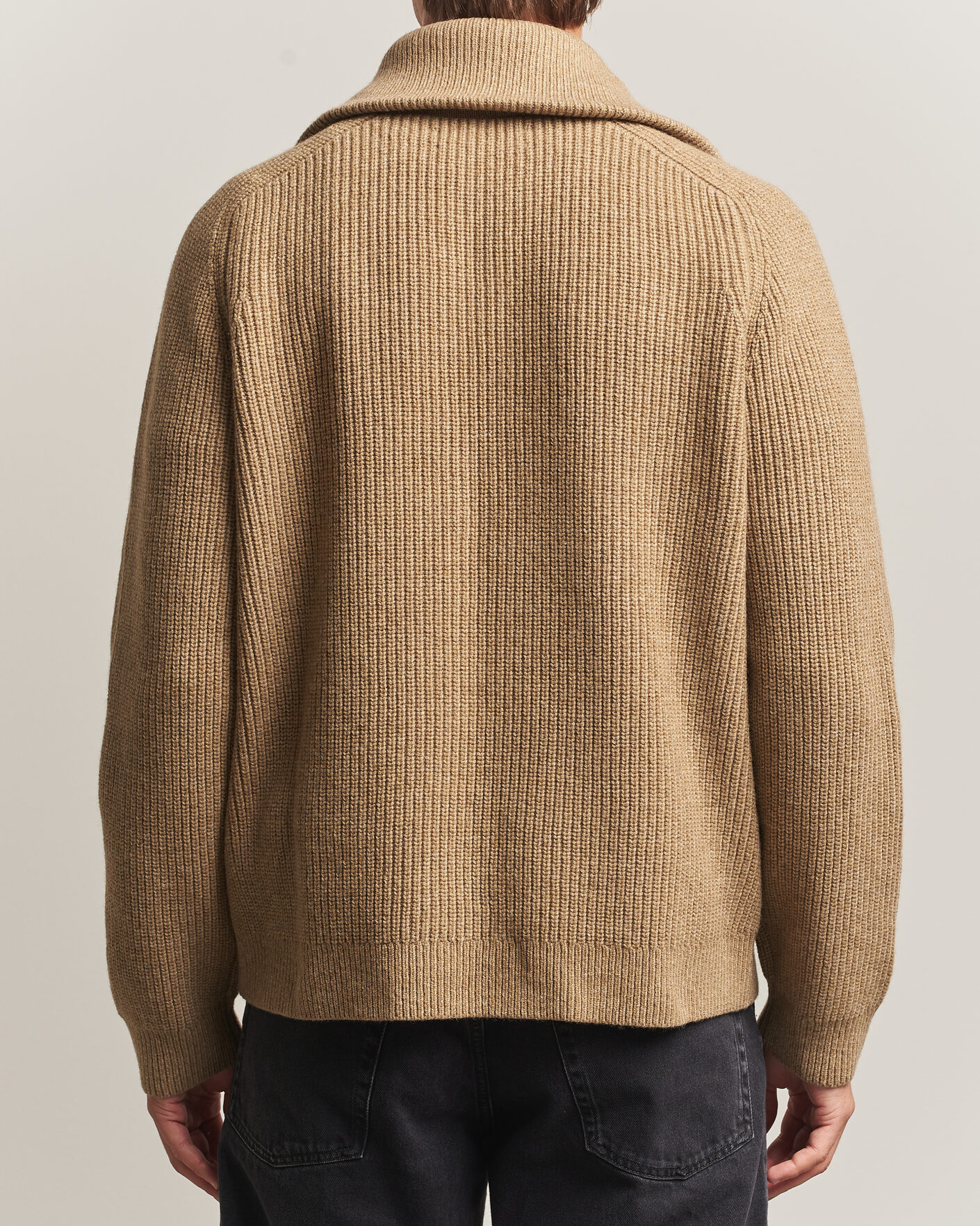 Uomini | Maglieria | Samsøe Samsøe | Rick Wool Heavy Knitted Half Zip Lead Gray