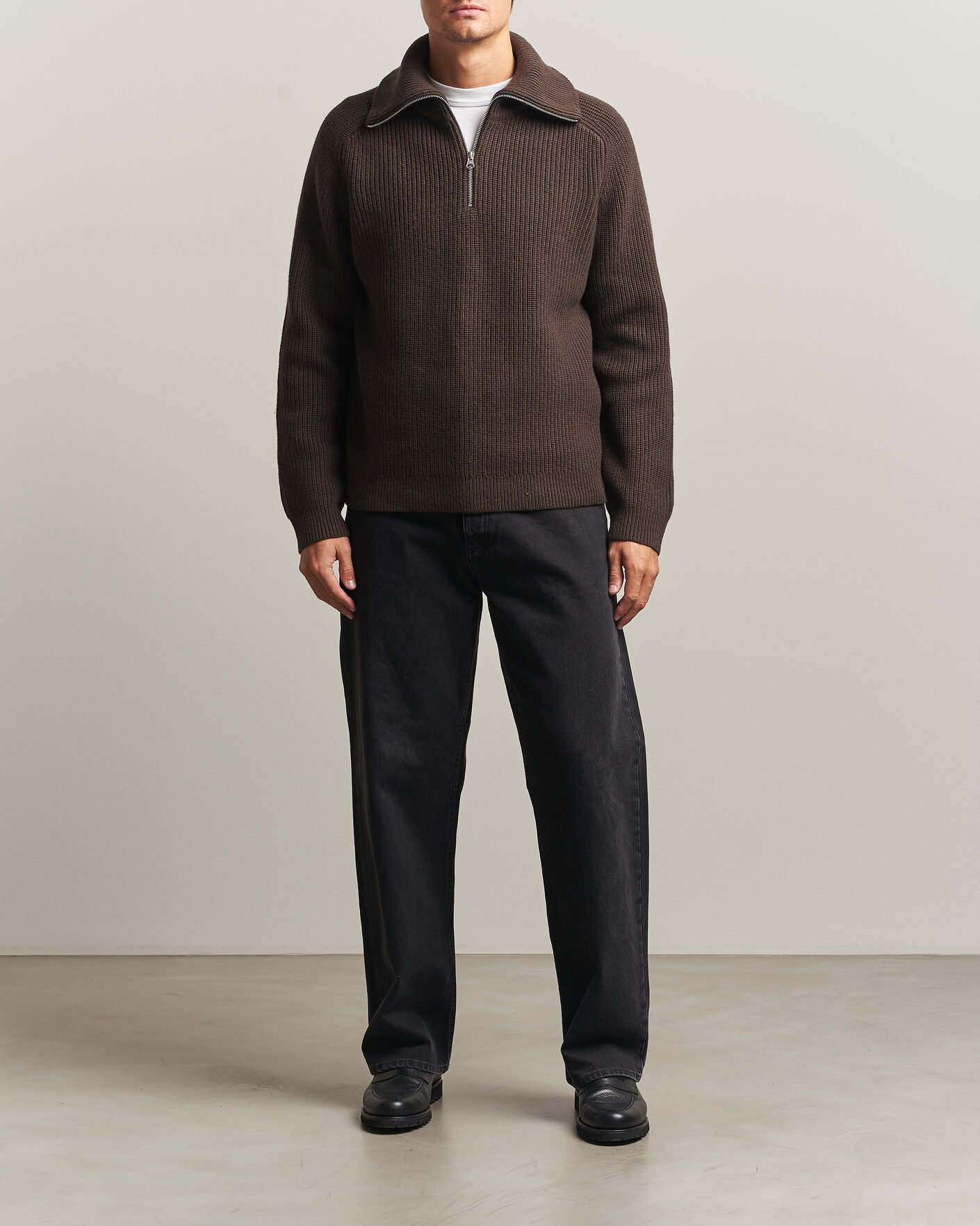Uomini | Maglieria | Samsøe Samsøe | Rick Wool Heavy Knitted Half Zip Delicioso