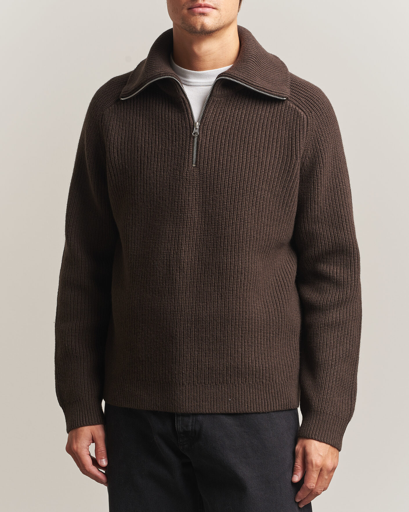 Uomini | Maglieria | Samsøe Samsøe | Rick Wool Heavy Knitted Half Zip Delicioso